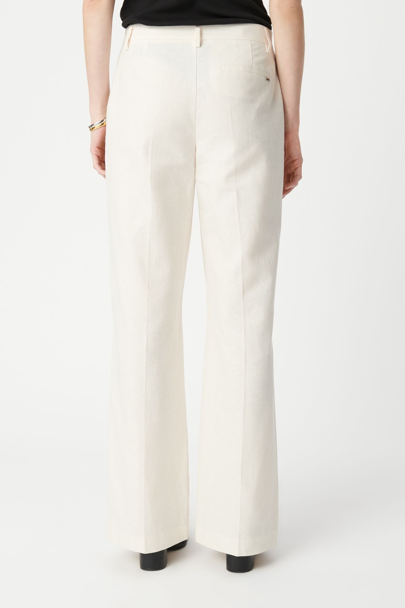 ECRU LINEN AND COTTON SUIT PANTS 3