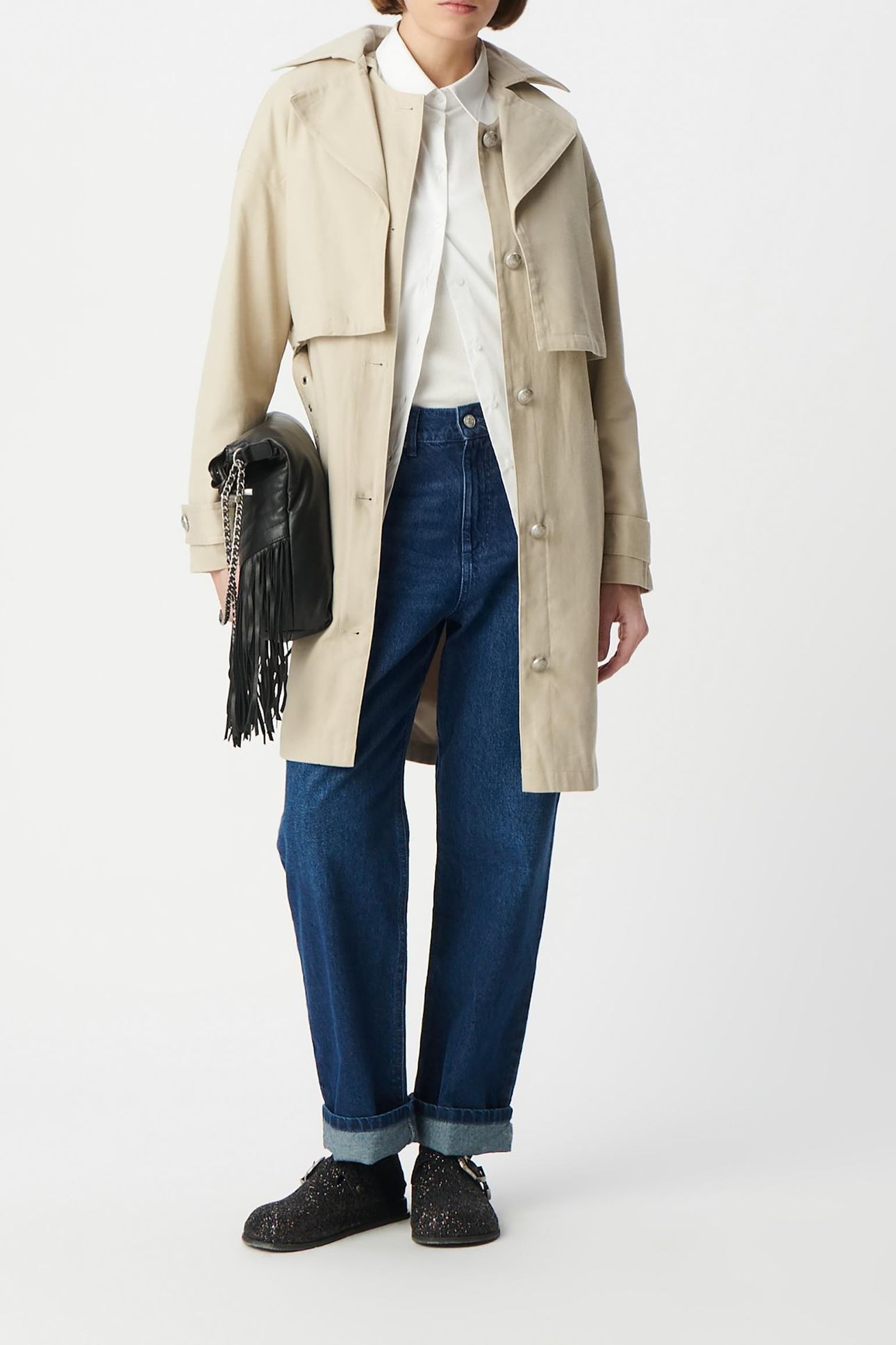 BEIGE 2-IN-1 TRENCH COAT WITH REMOVABLE JACKET 1
