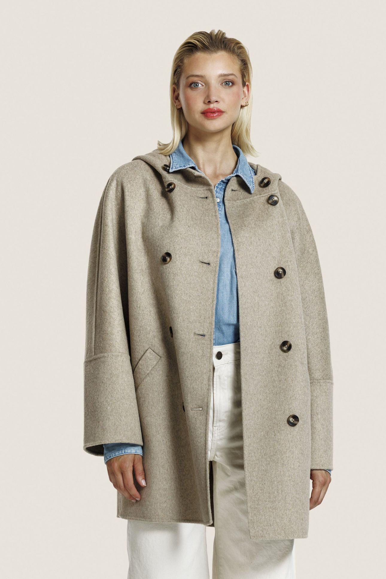 COCO WOOL JACKET D. BEIGE MELANGE 1