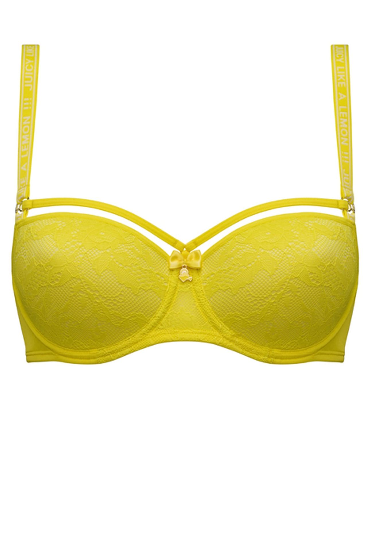 SPACE ODYSSEY CITRUS YELLOW LACE BALCONY BRA 3