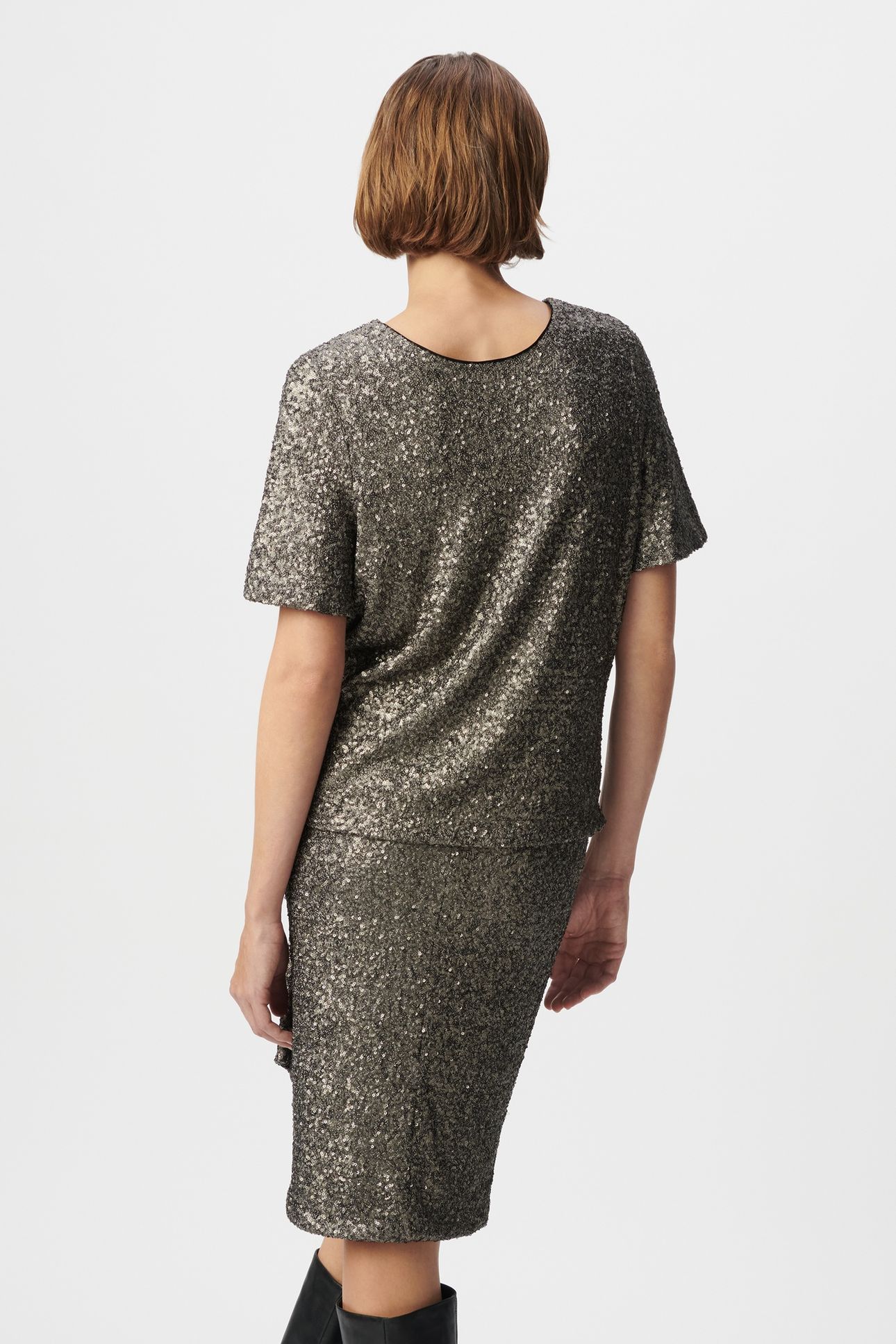 GREY TOP EMBROIDERED WITH METALLIC SEQUINS 2
