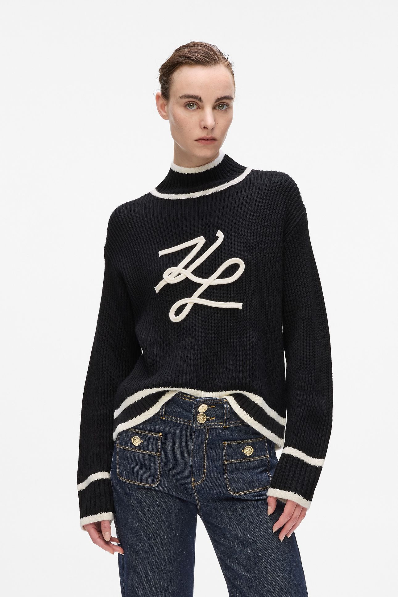 BLACK SOUTACHE AUTOGRAPH KNIT 1