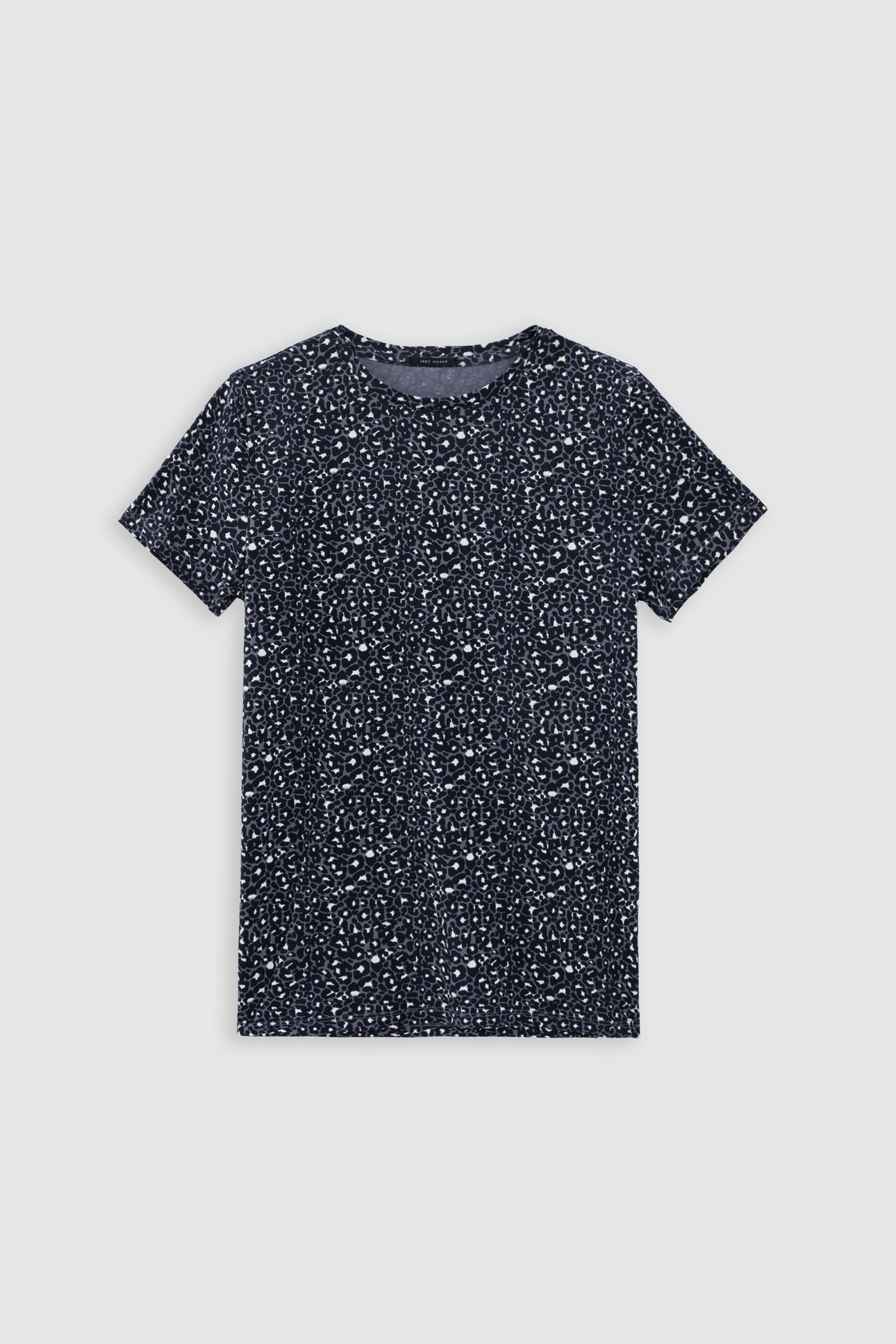 GREY CREW NECK T-SHIRT WITH LEOPARD PRINT 4