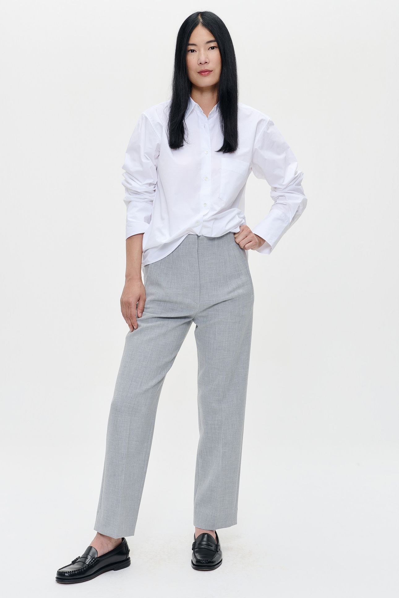 COMPACT STRTCH COLETTE PANTS LIGHT GREY MELANGE 2