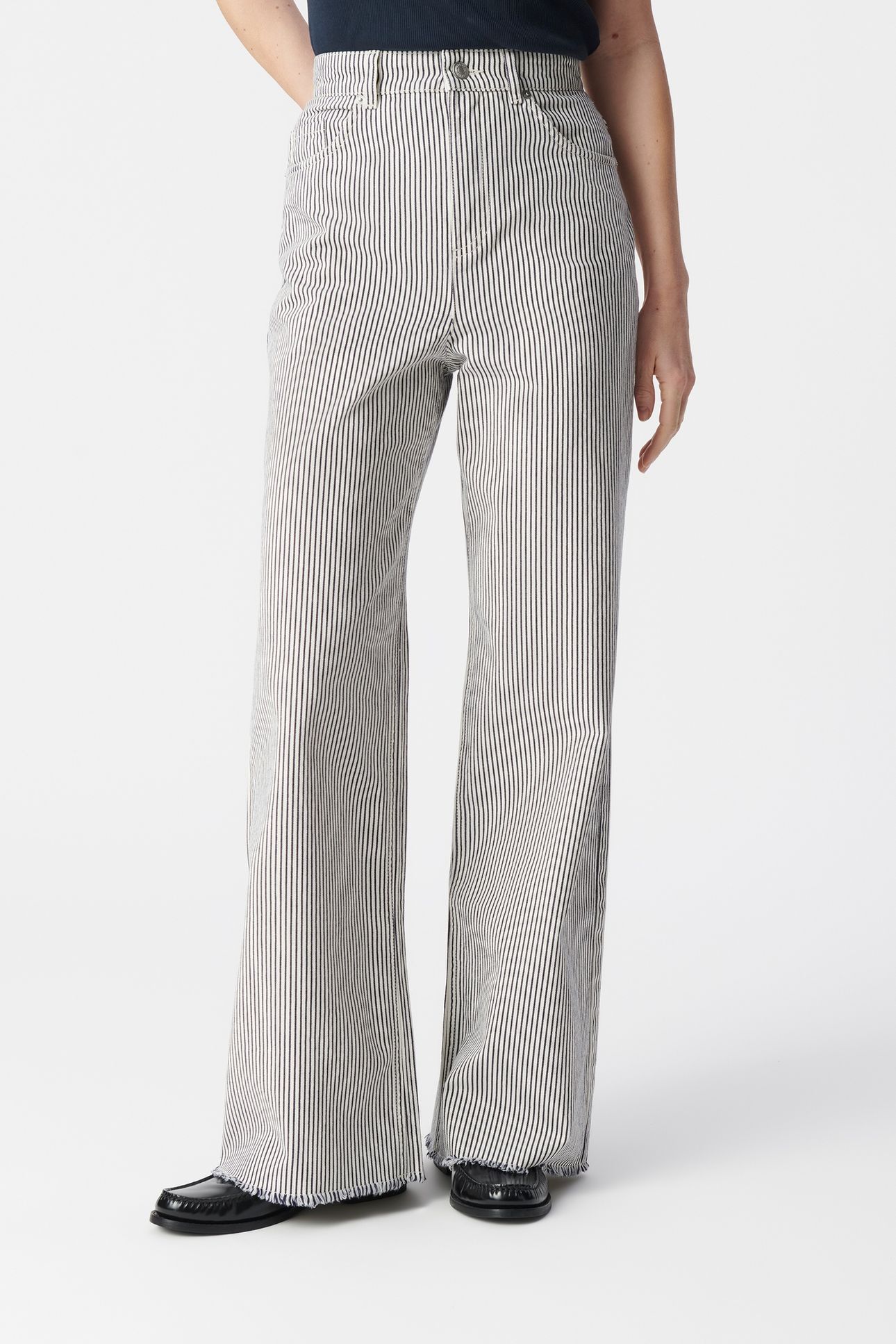 EDIE WIDE-LEG JEANS, WHITE, FINE STRIPE PATTERN 2