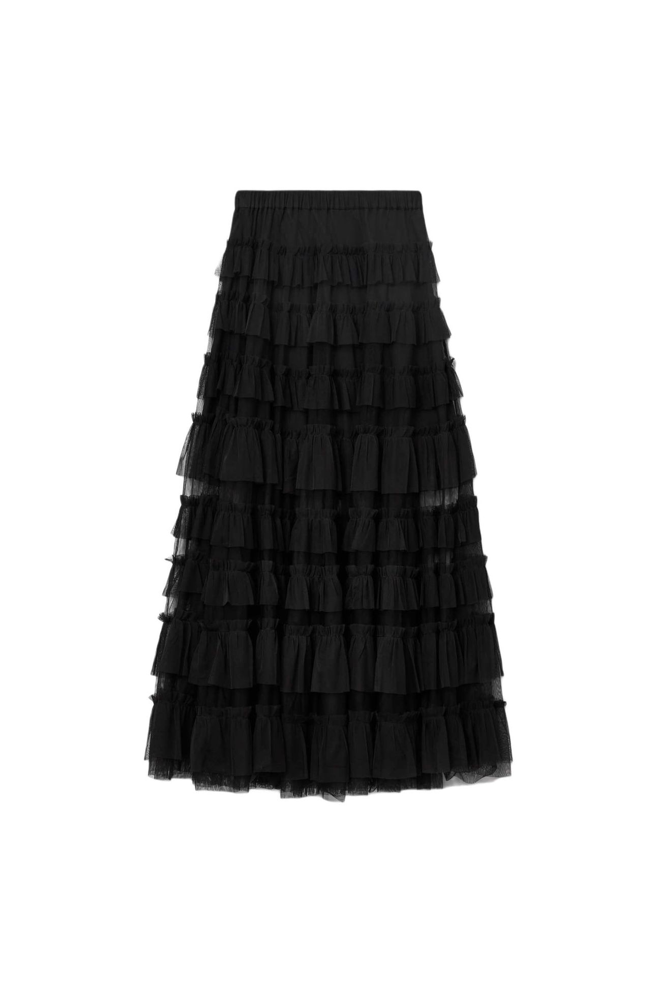 AUDE RUFFLE SKIRT BLACK 6