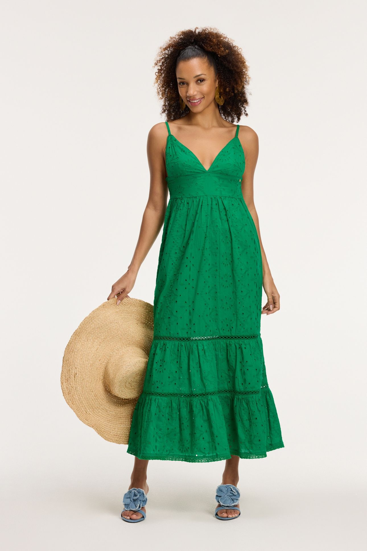 JASMIN DRESS EMBRO BRODERIE GREEN 1