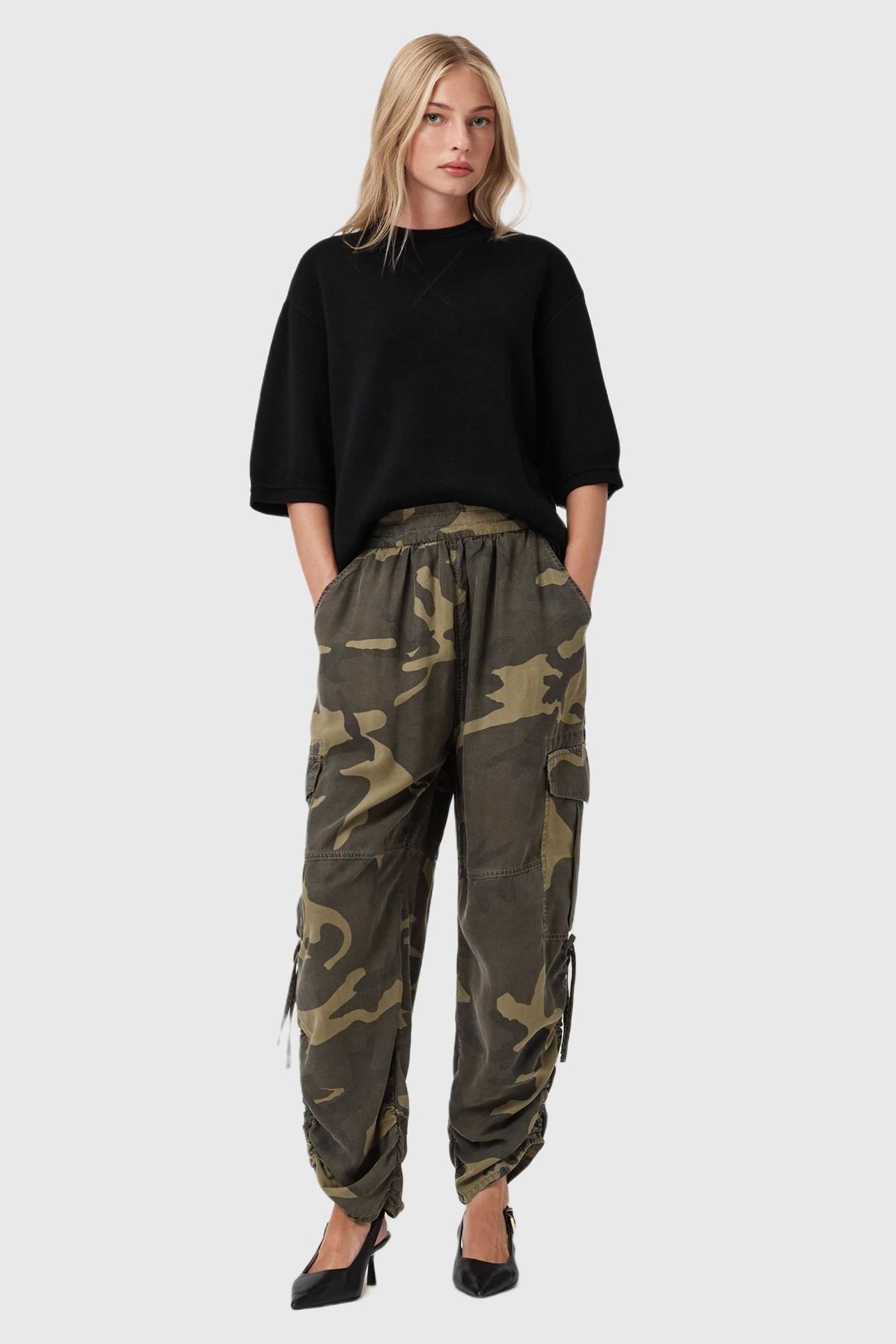 KAYE TENCEL TROUSER CAMO GREEN 2