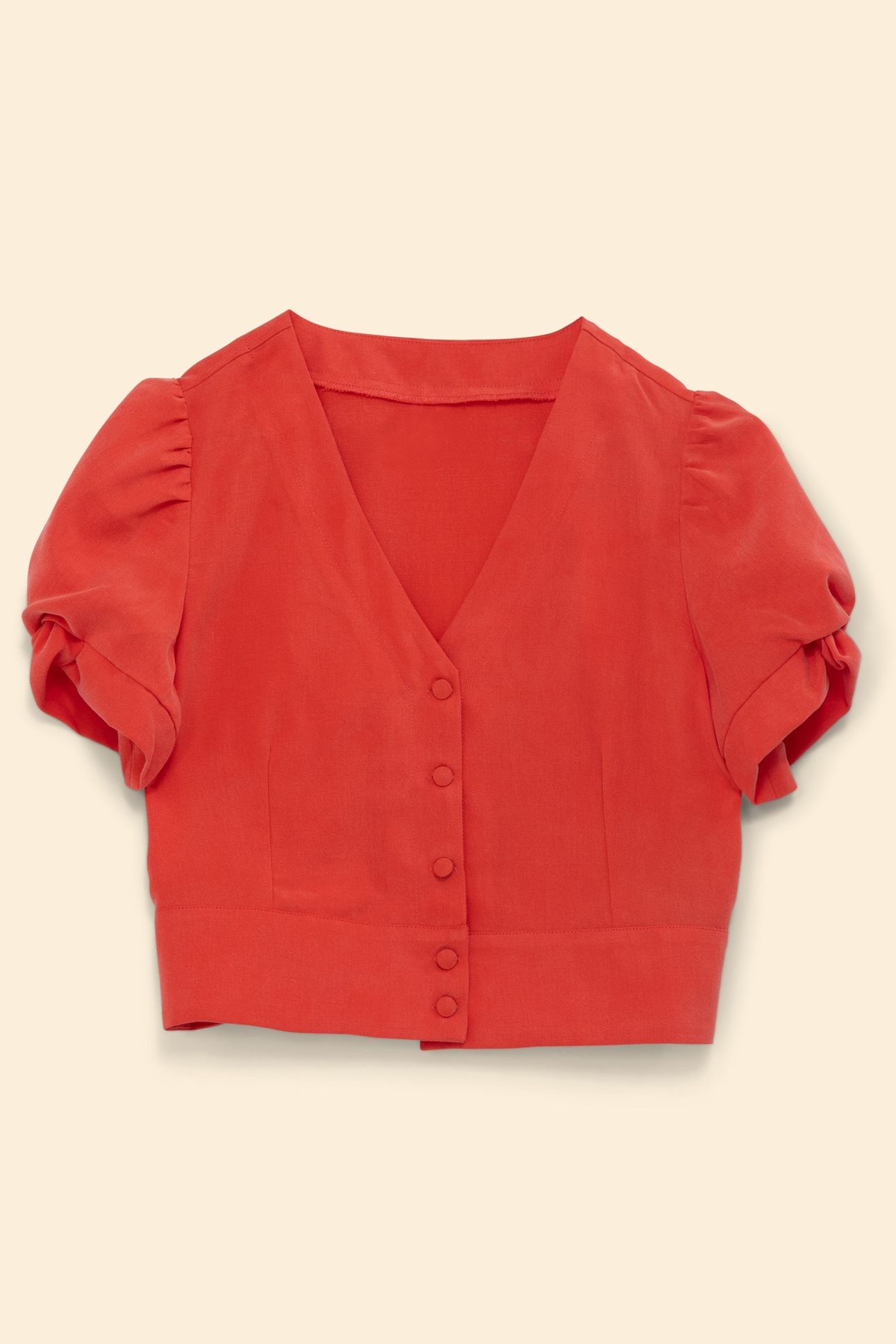 RED BUTTONED CROPPED TOP CURRANT 3