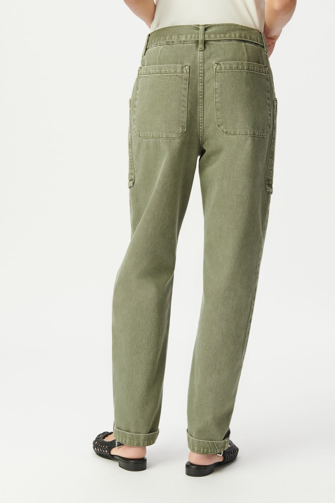 FADED KHAKI BATTLE JEANS WITH CARGO POCKETS 3
