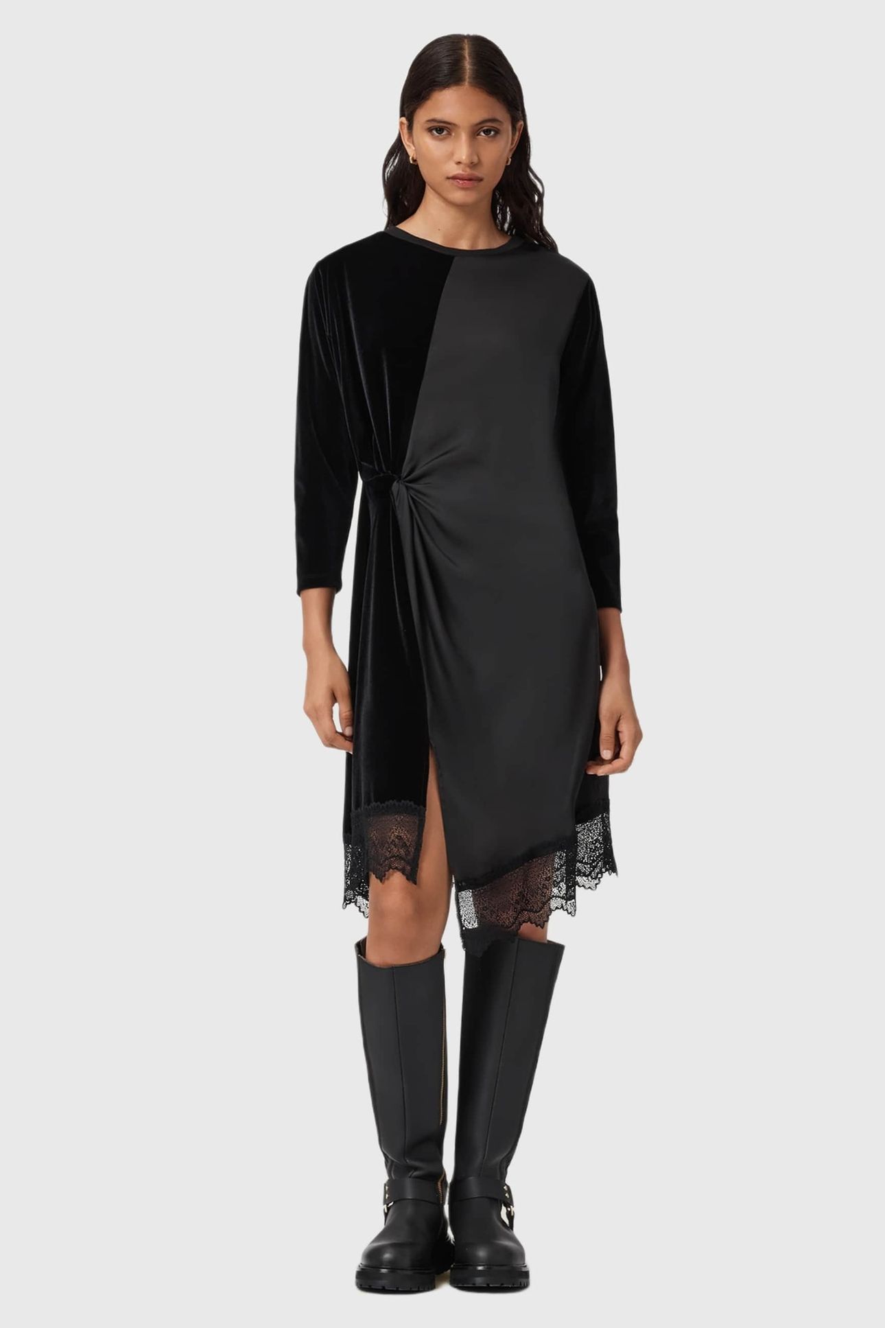LANA VELVET DRESS BLACK 1