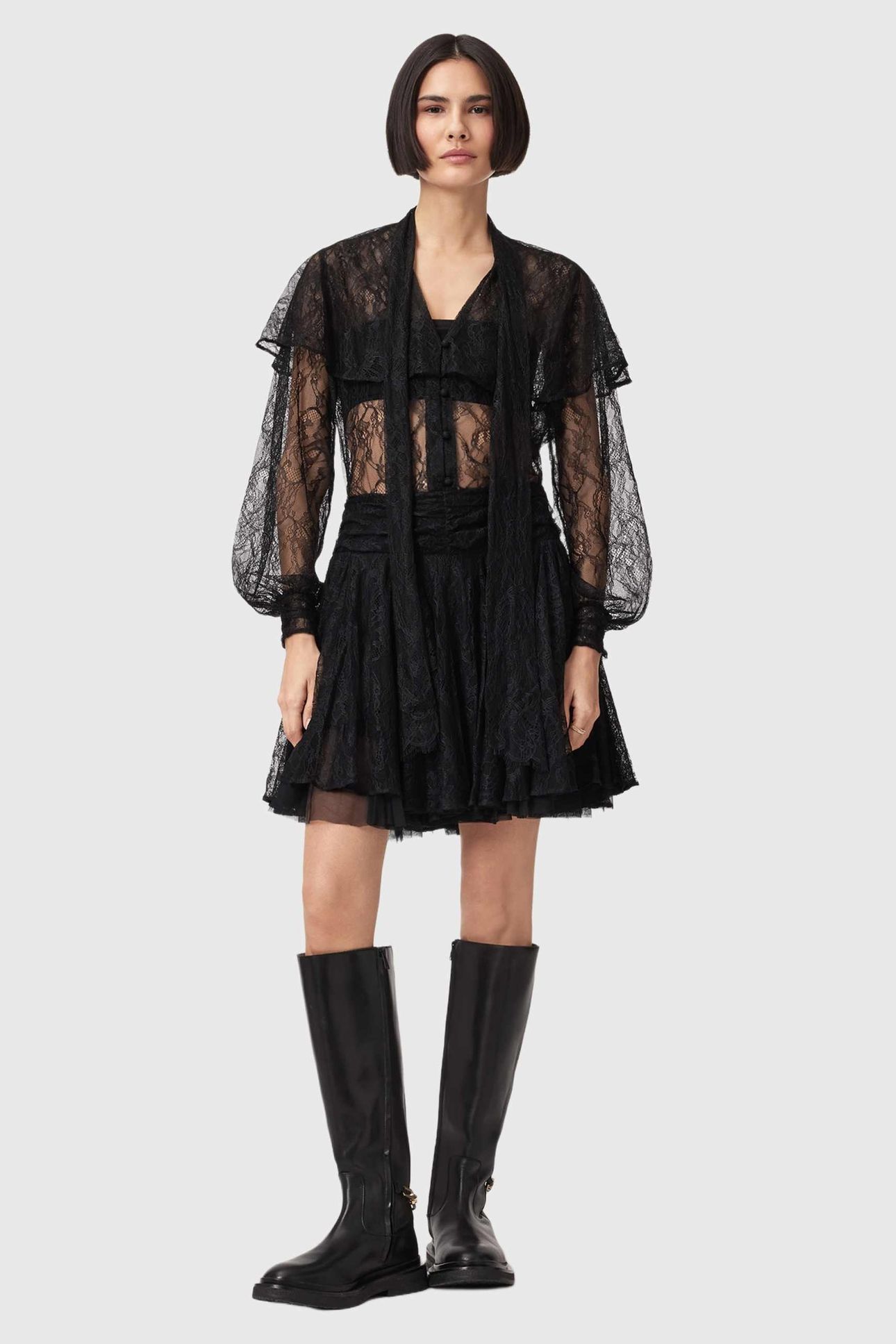 ATHENA LACE SHIRT BLACK 2