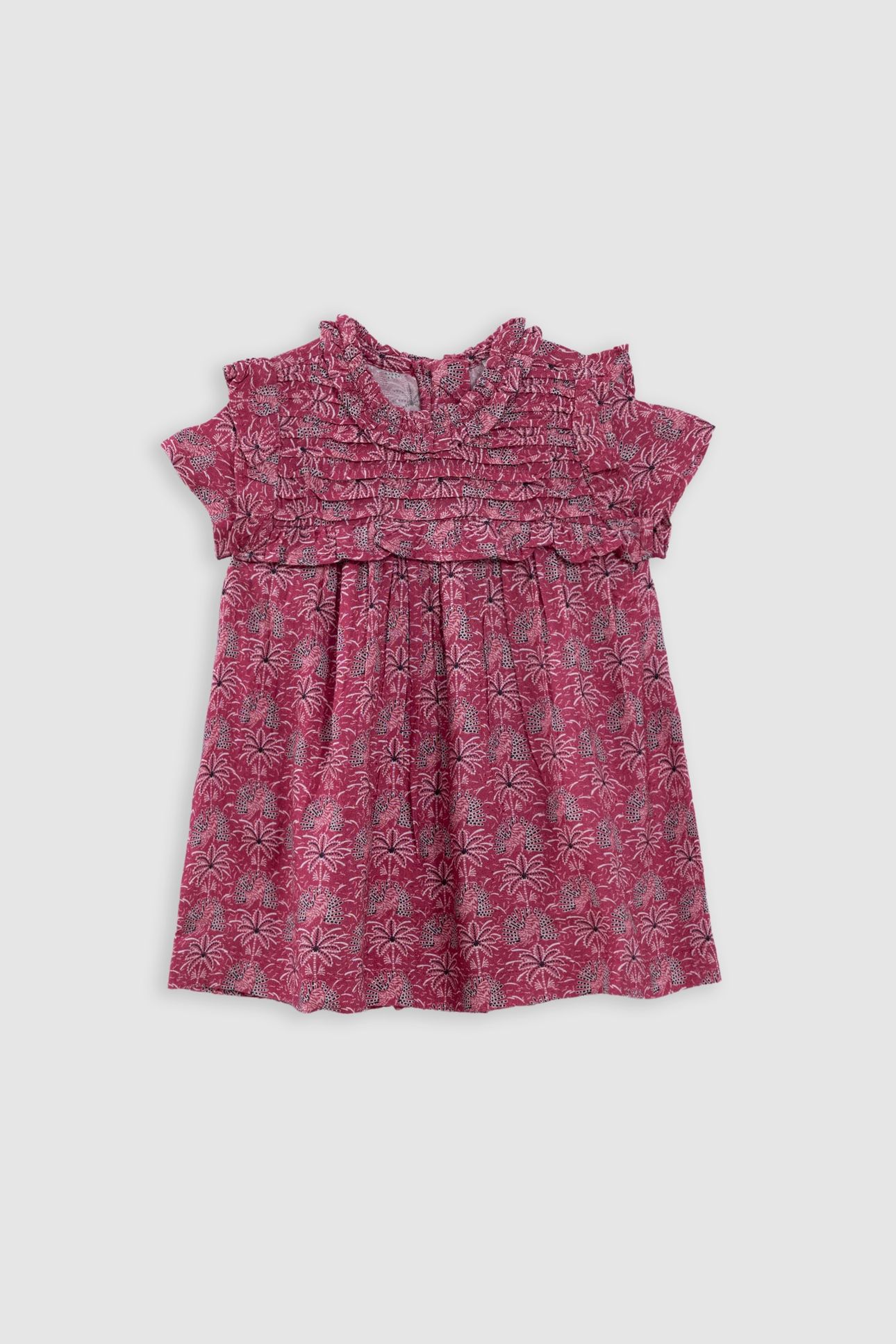 PINK PALM-TREE PRINT DRESS 1