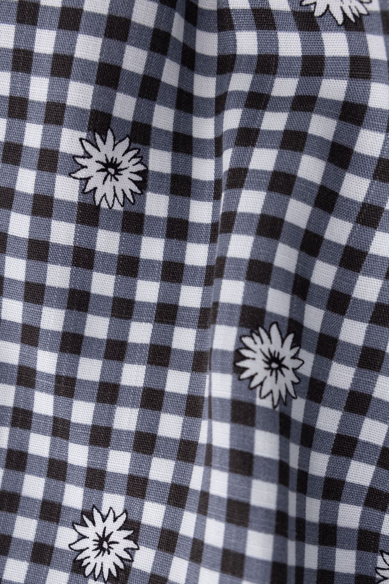 BLACK GINGHAM AND FLORAL PRINT SKORT 7