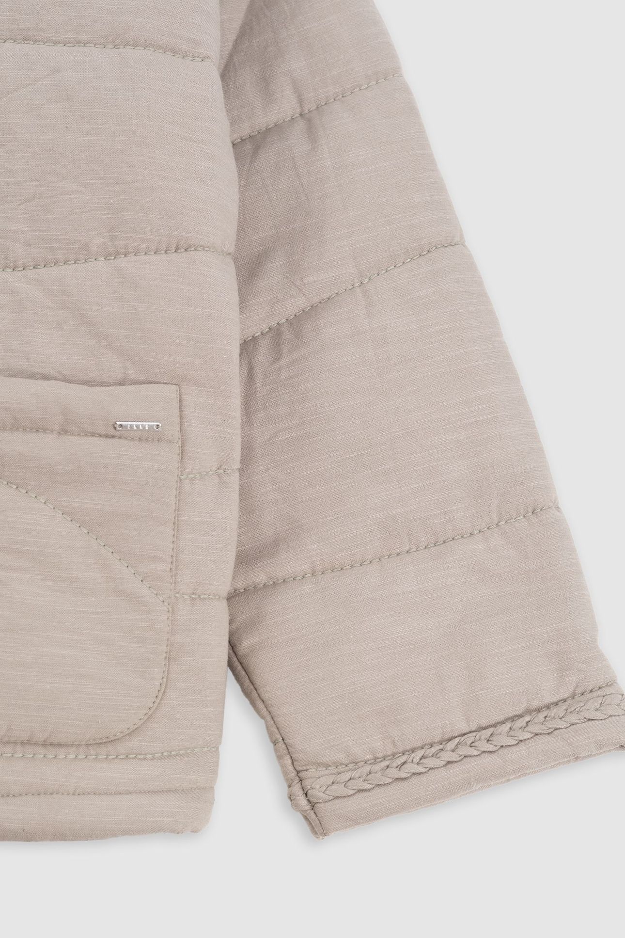 KHAKI QUILTED JACKET WITH MAXI BACK EMBROIDERY 5
