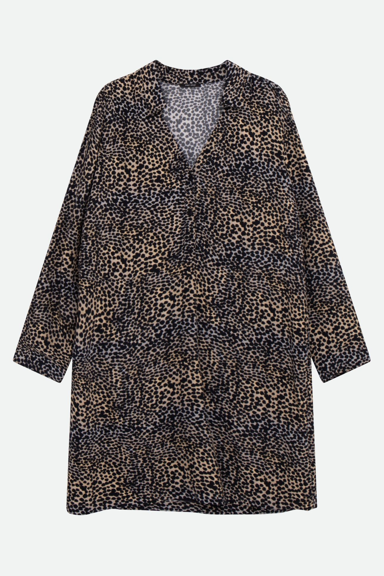 RAKEL - LENZING ECOVERO BLACK SUMMER CAMOUFLAGE SHIRT DRESS 6