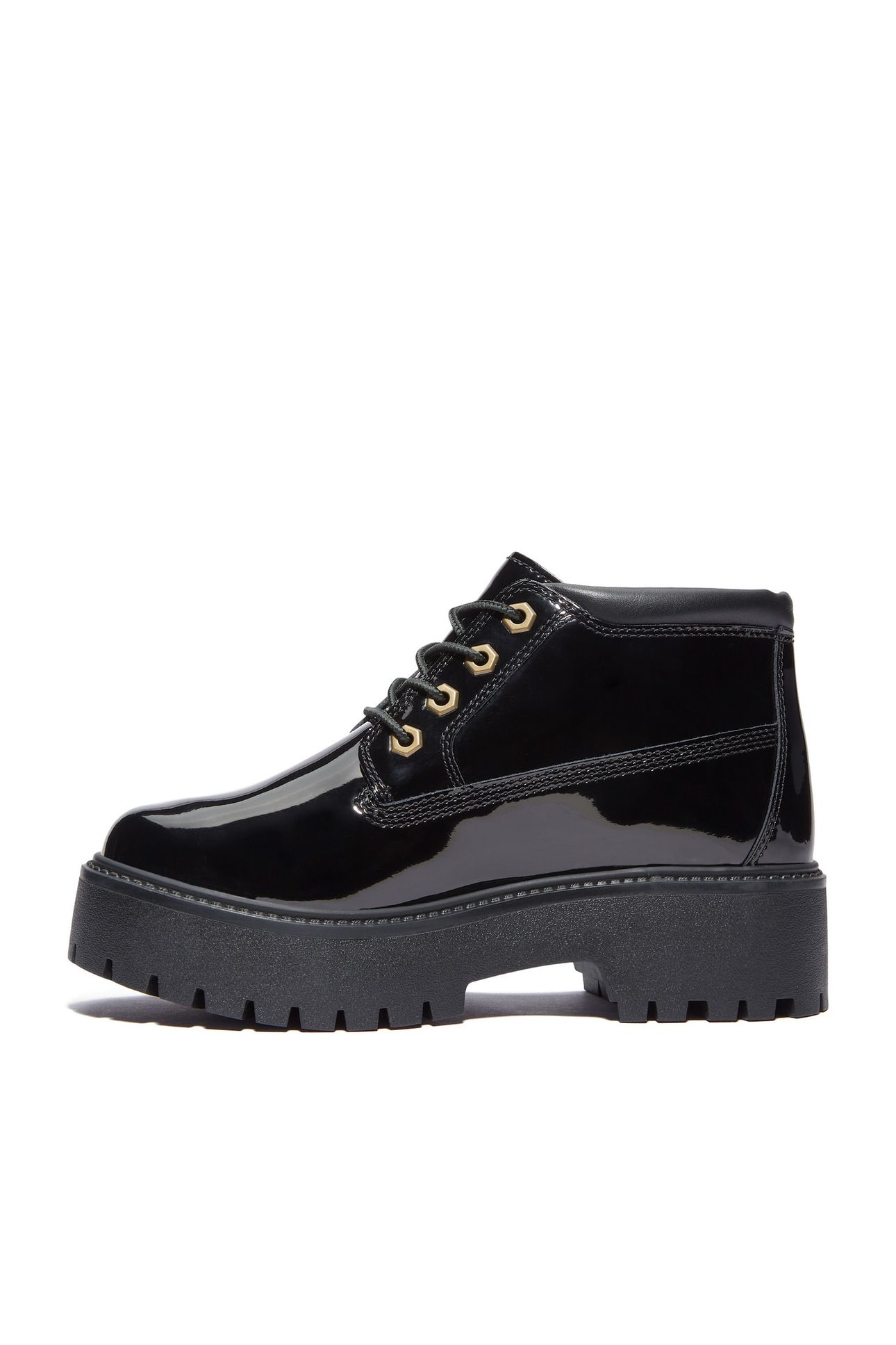 STONE STREET MID LACE UP WATERPROOF BOOT BLACK PATENT LEATHE 3
