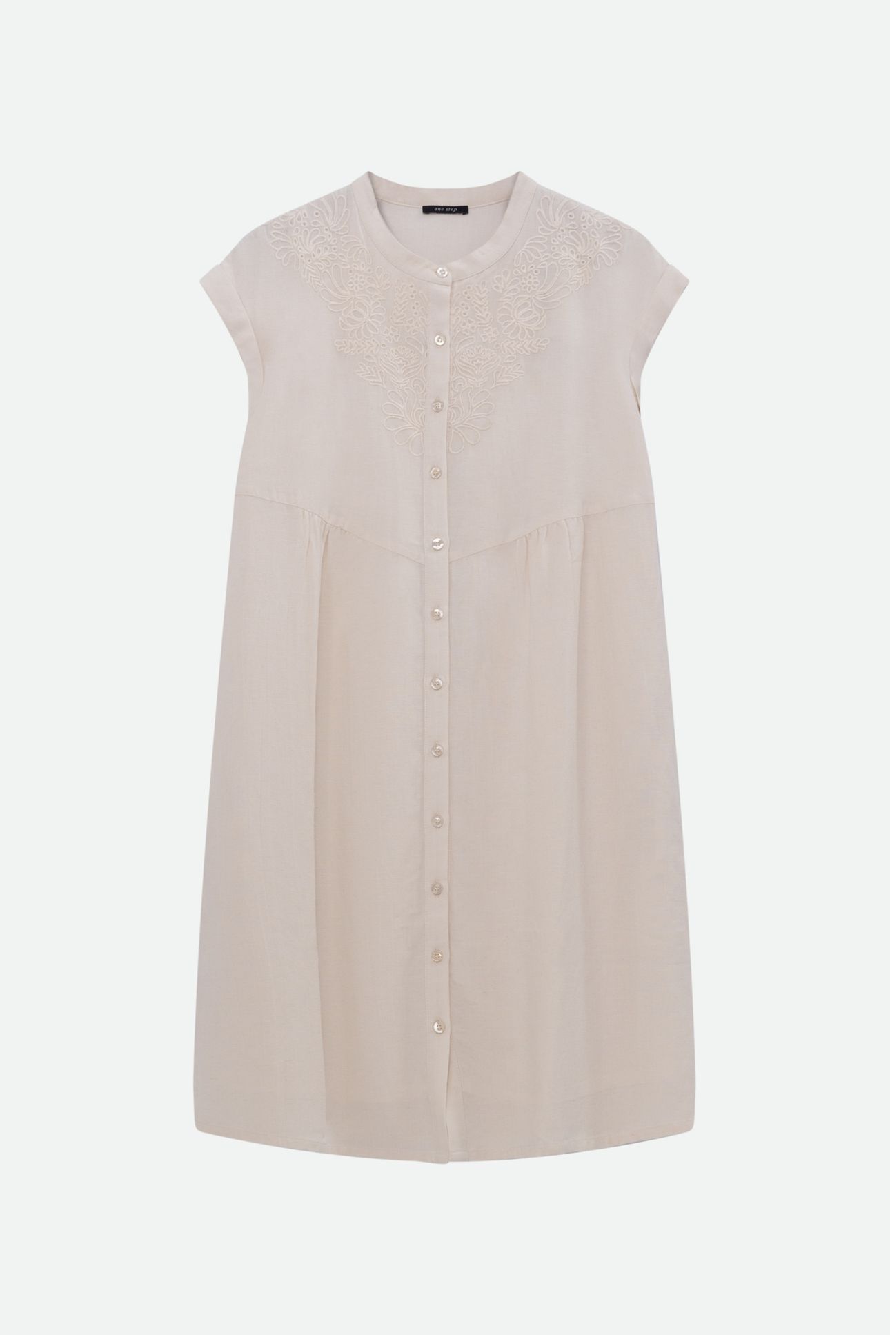 RONDONIA - WHITE DRESS WITH PLACED EMBROIDERY 5