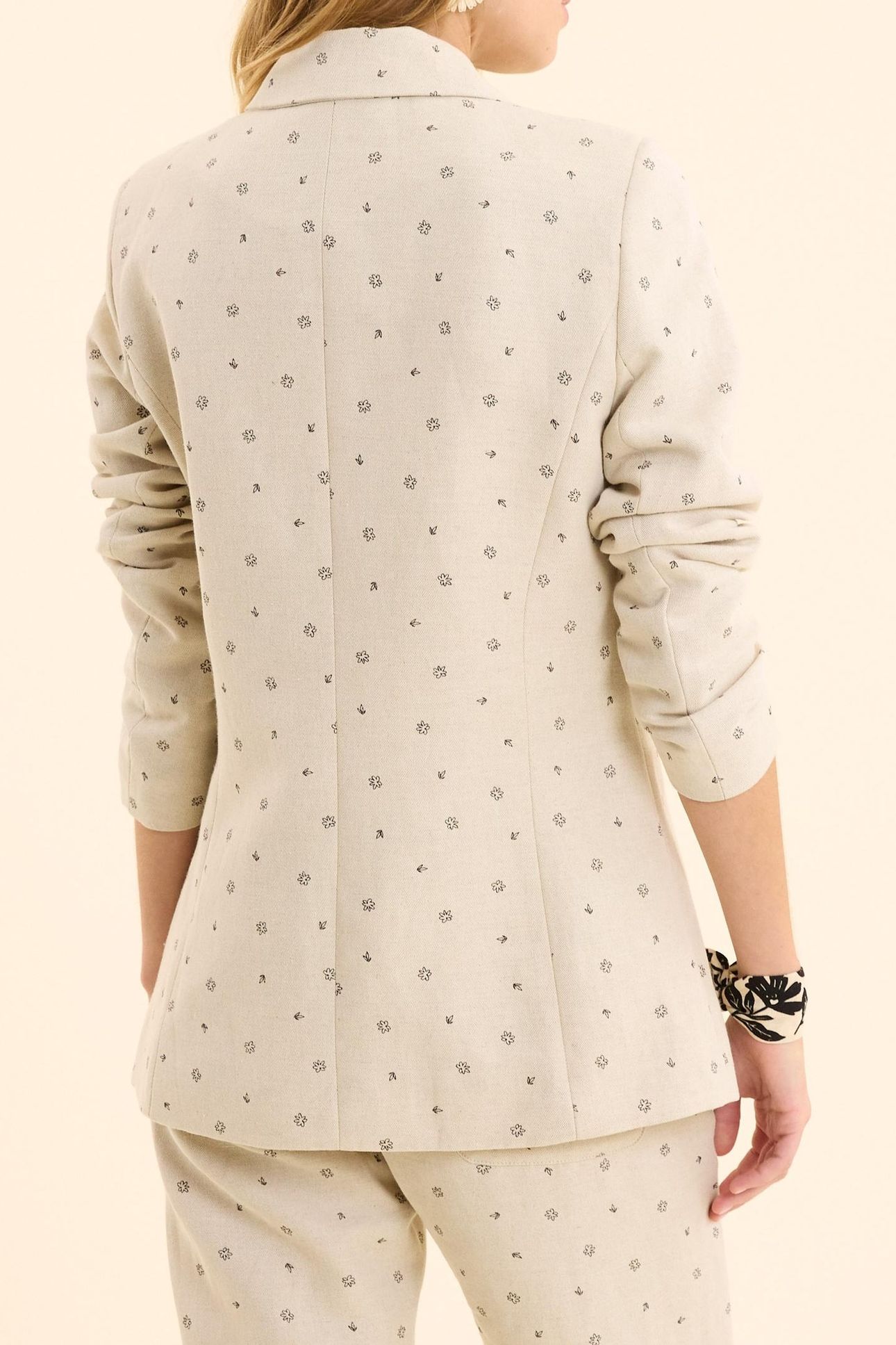 ECRU JACKET WITH MICRO FLOWER PRINT ECRU 3
