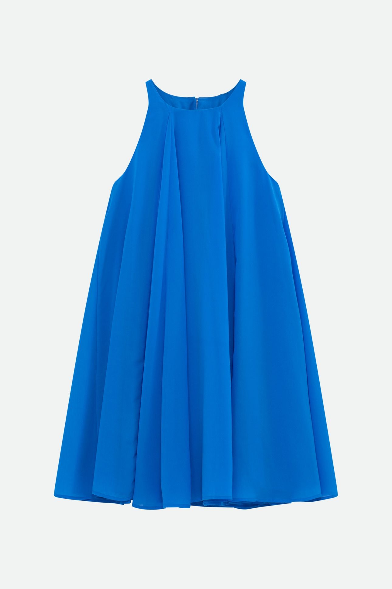 REMO - BLUE CHIFFON PLEATED DRESS 2