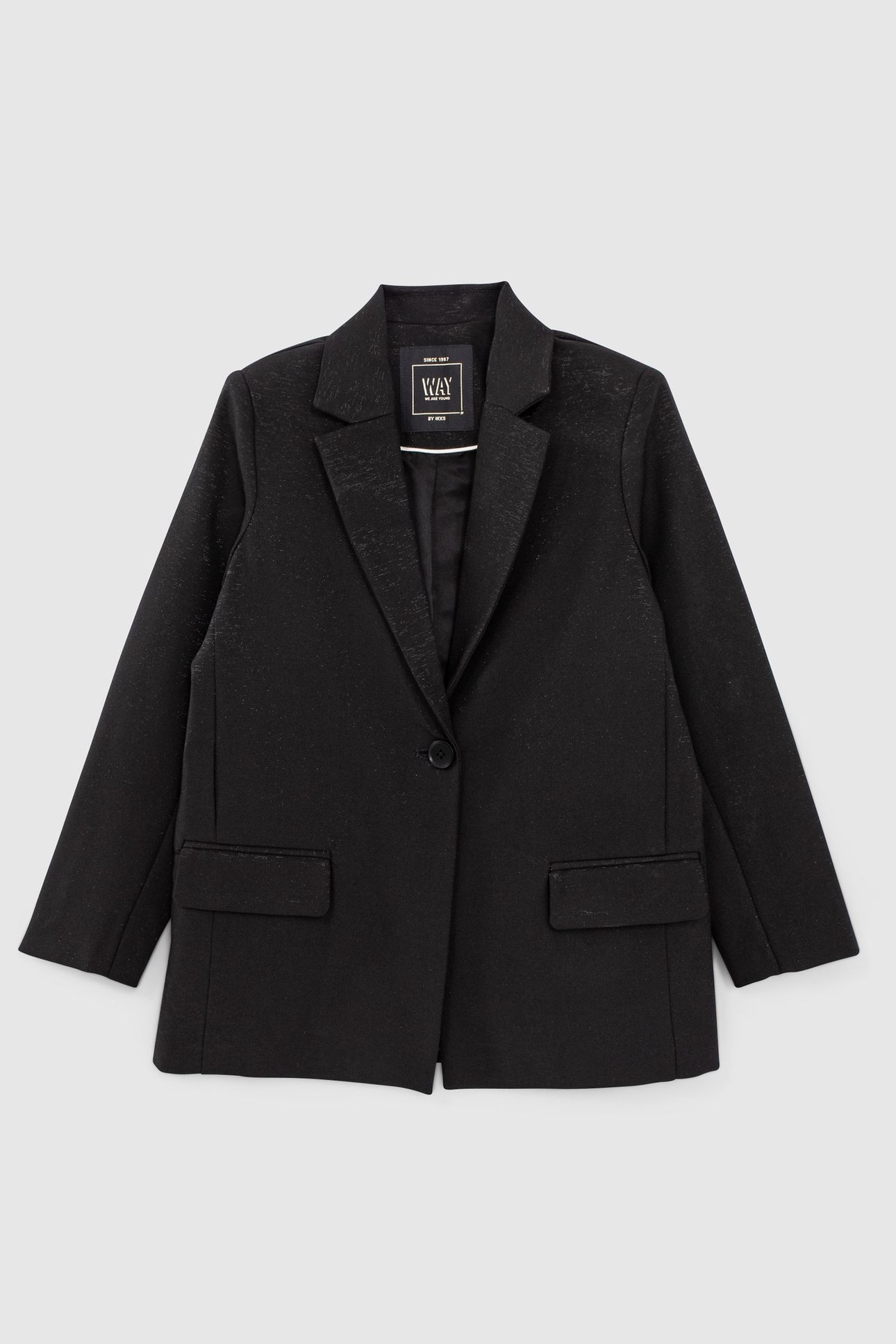 GIRLS' BLACK GLITTERY SUIT JACKET 1