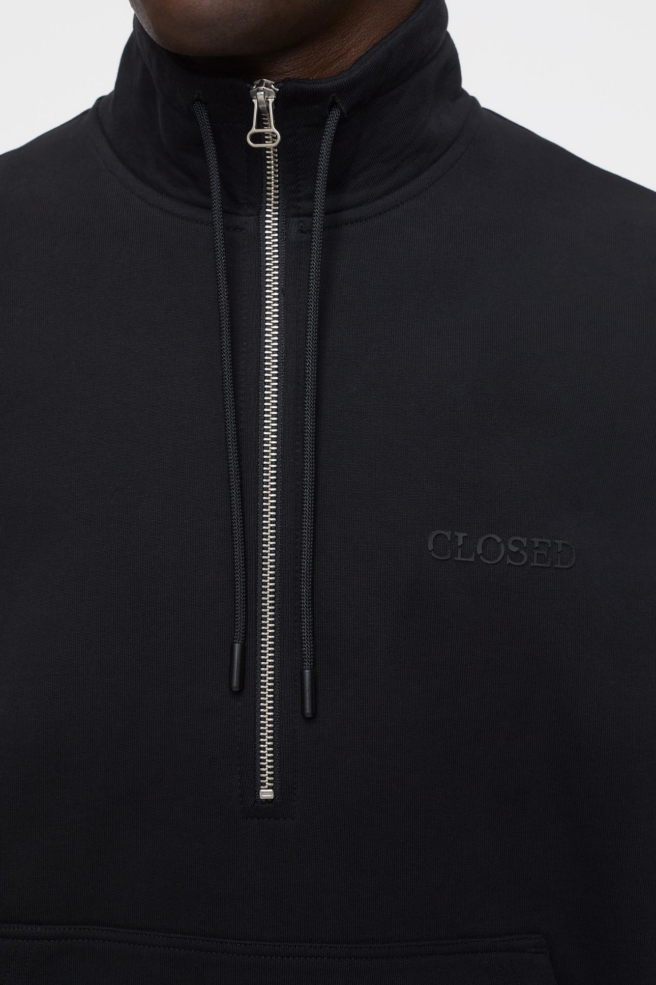 HALF ZIP SWEAT T-SHIRTS BLACK 5