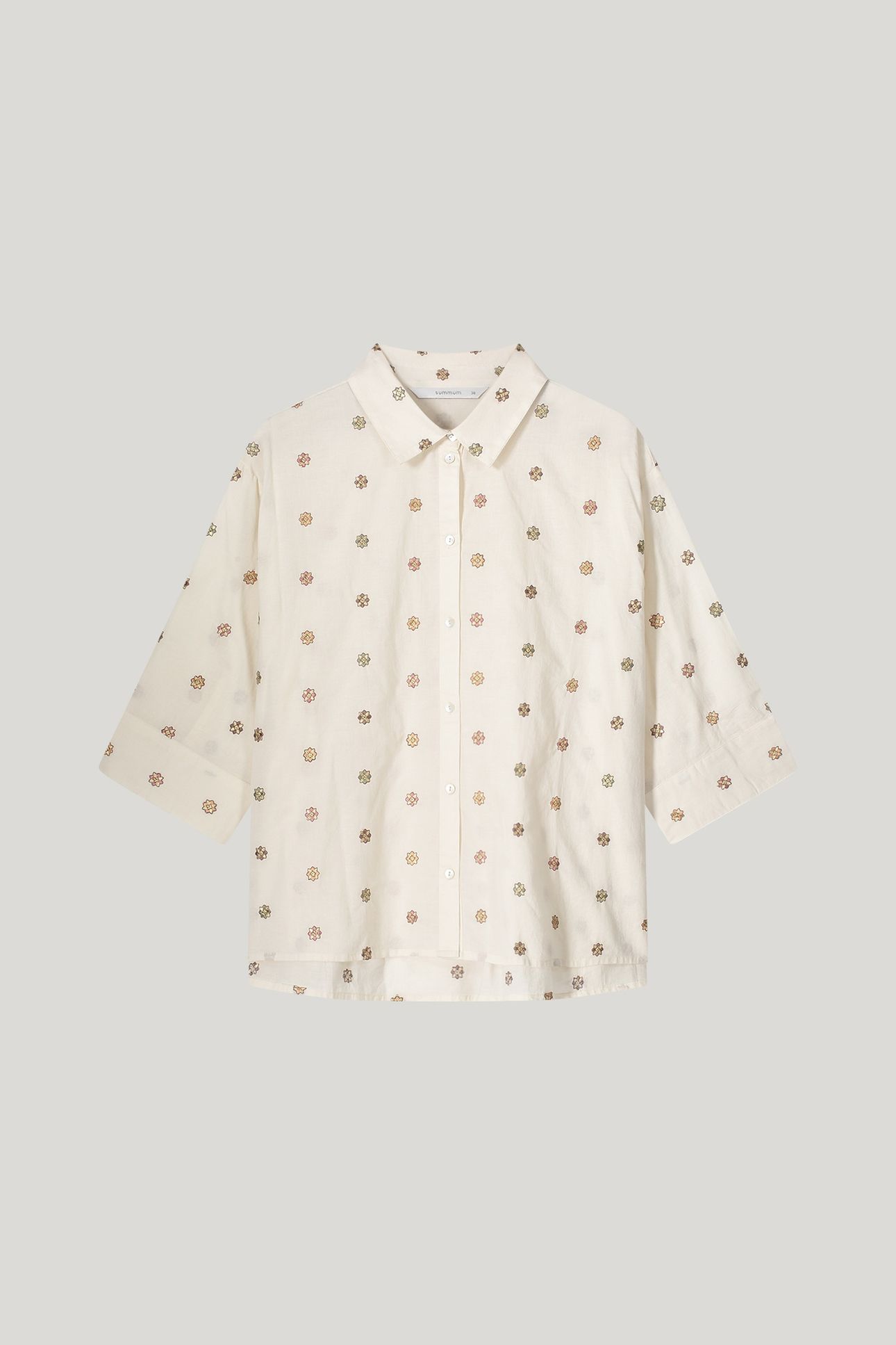3/4 SLEEVE BLOUSE SCATTERED EMBOIDERYY IVORY 4