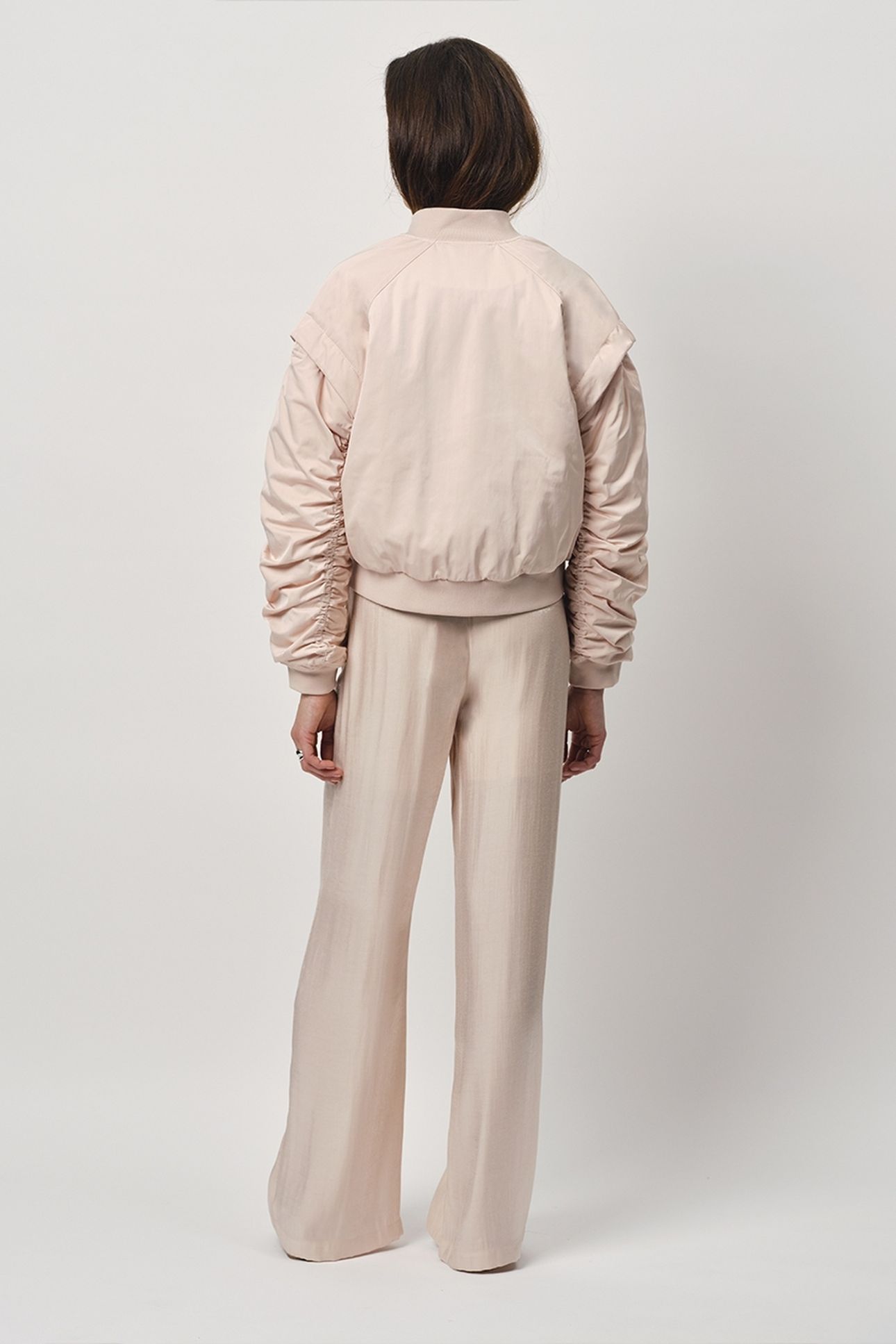 SOIR SHIMMER WIDE LEG PANTS PEACH FUZZ 3