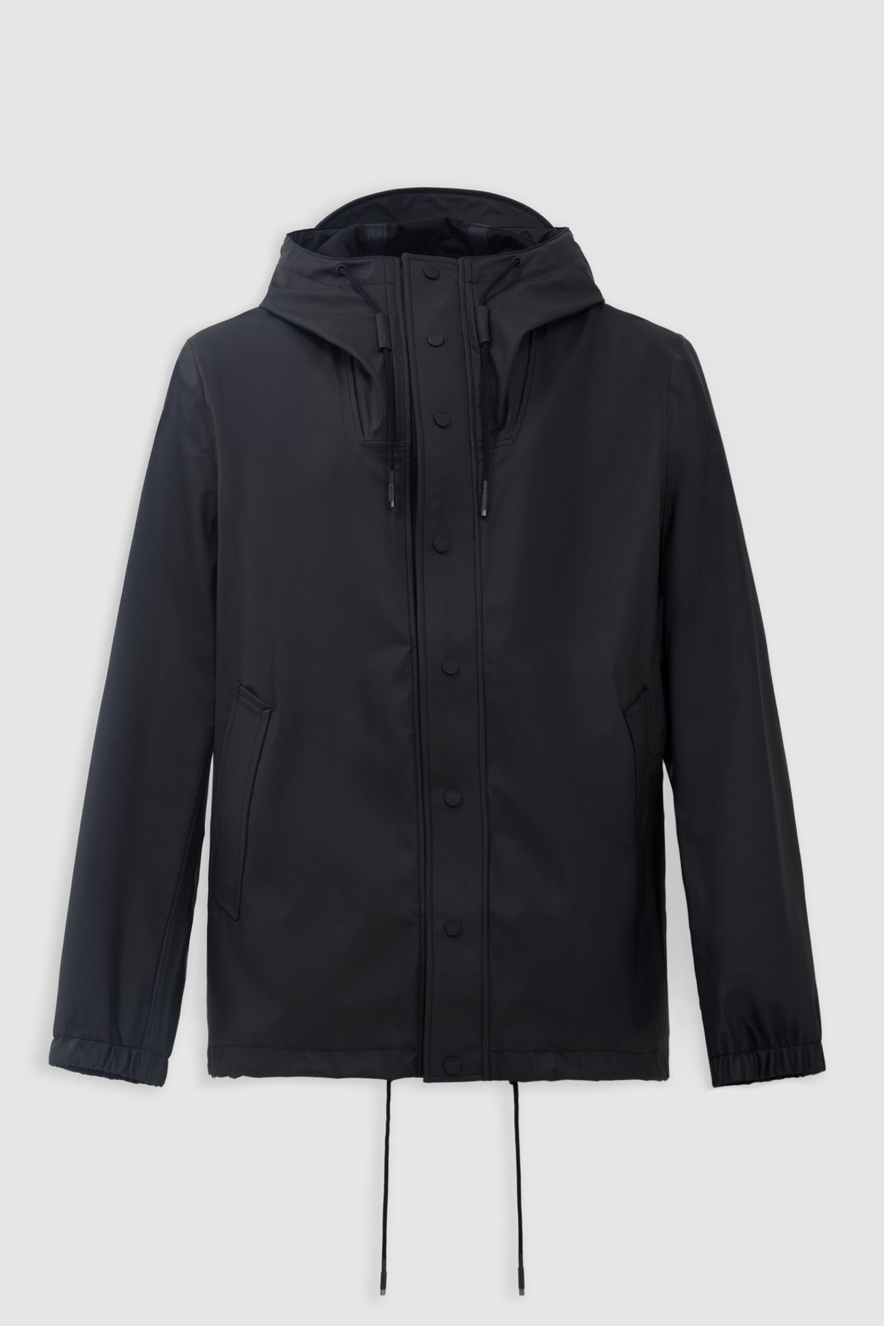 BLACK RUBBER NYLON HOODED JACKET 6