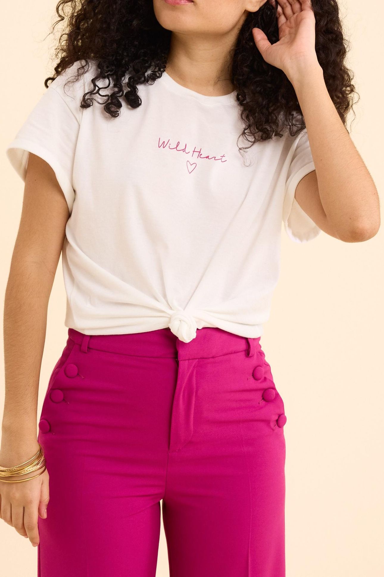 WHITE T-SHIRT WITH PINK MESSAGE OFF-WHITE 1