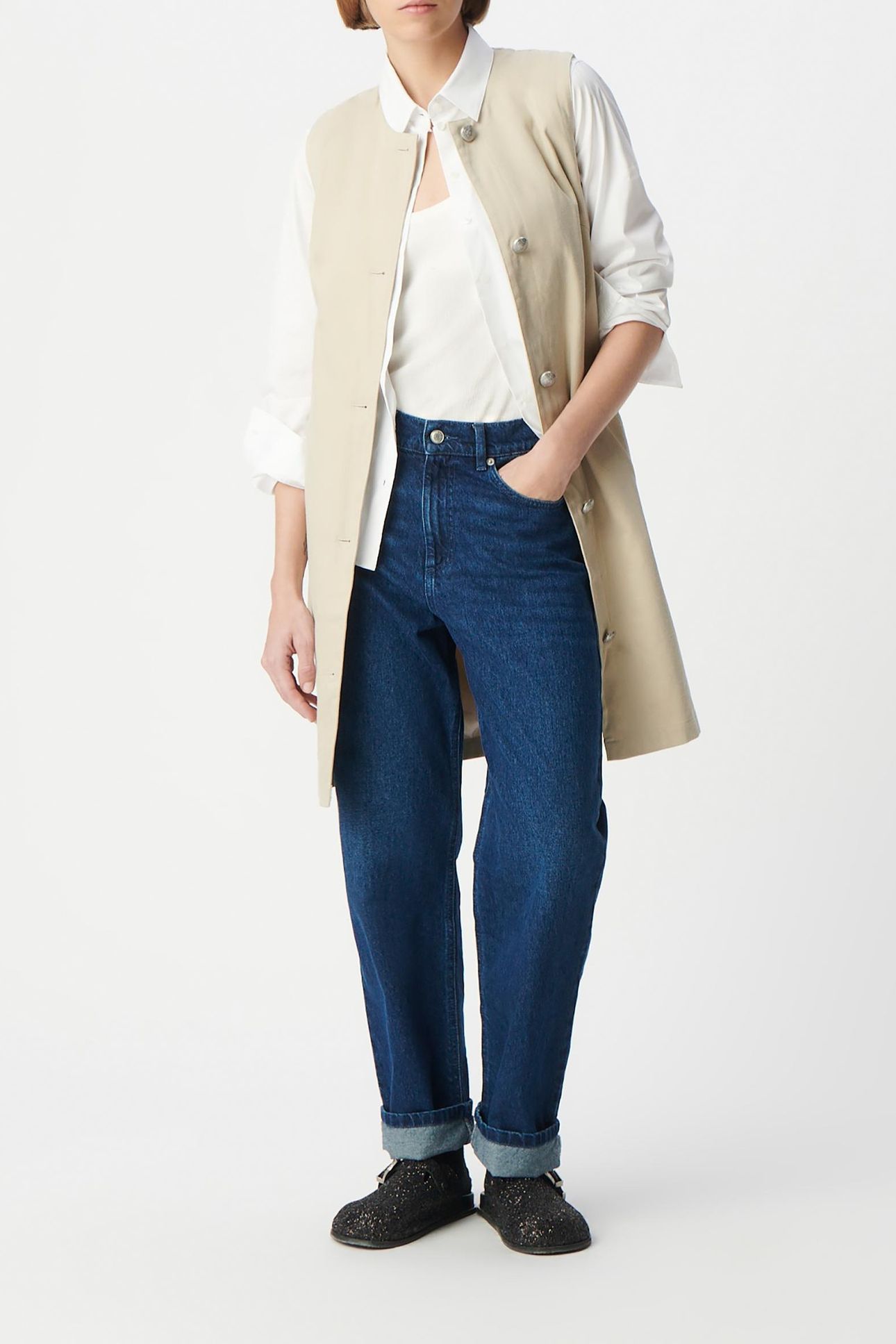BEIGE 2-IN-1 TRENCH COAT WITH REMOVABLE JACKET 4