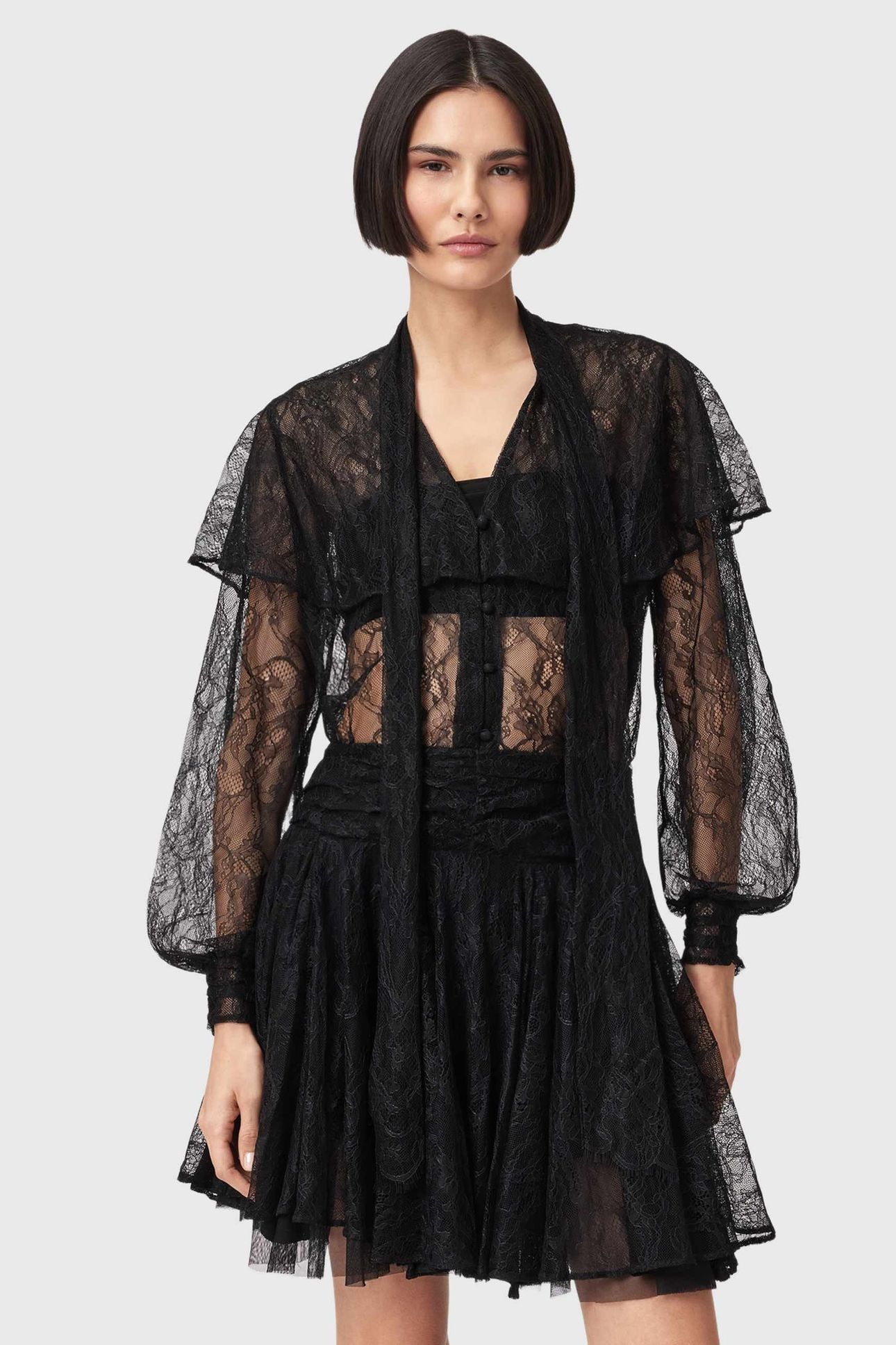 ATHENA LACE SHIRT BLACK 1