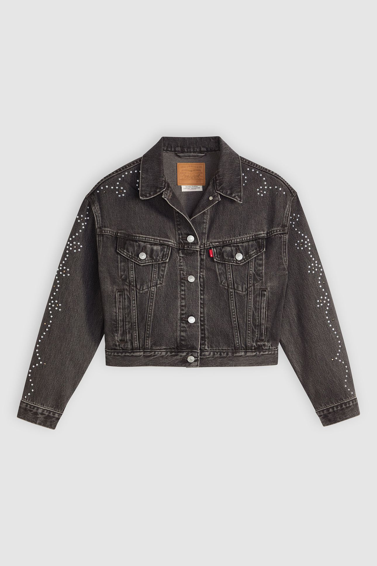 SHRUNKEN 90S NO PLEAT BEJEWELED TRUCKER 4