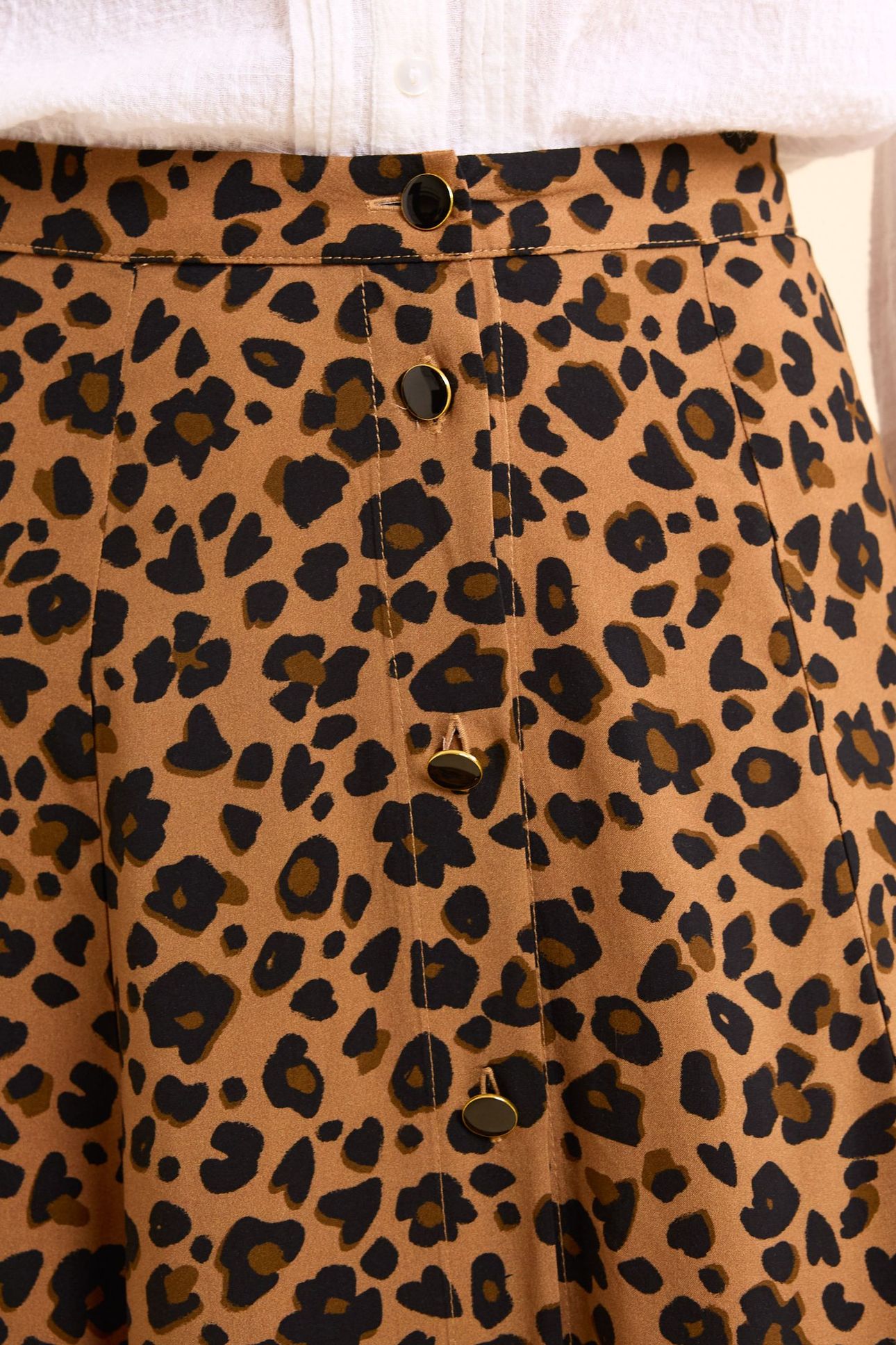 LEOPARD PRINT MIDI SKIRT CAMEL 7