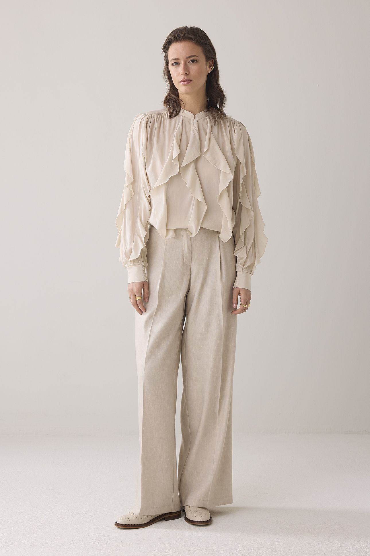 TOP COTTON VISCOSE PEBBLE BEIGE 1