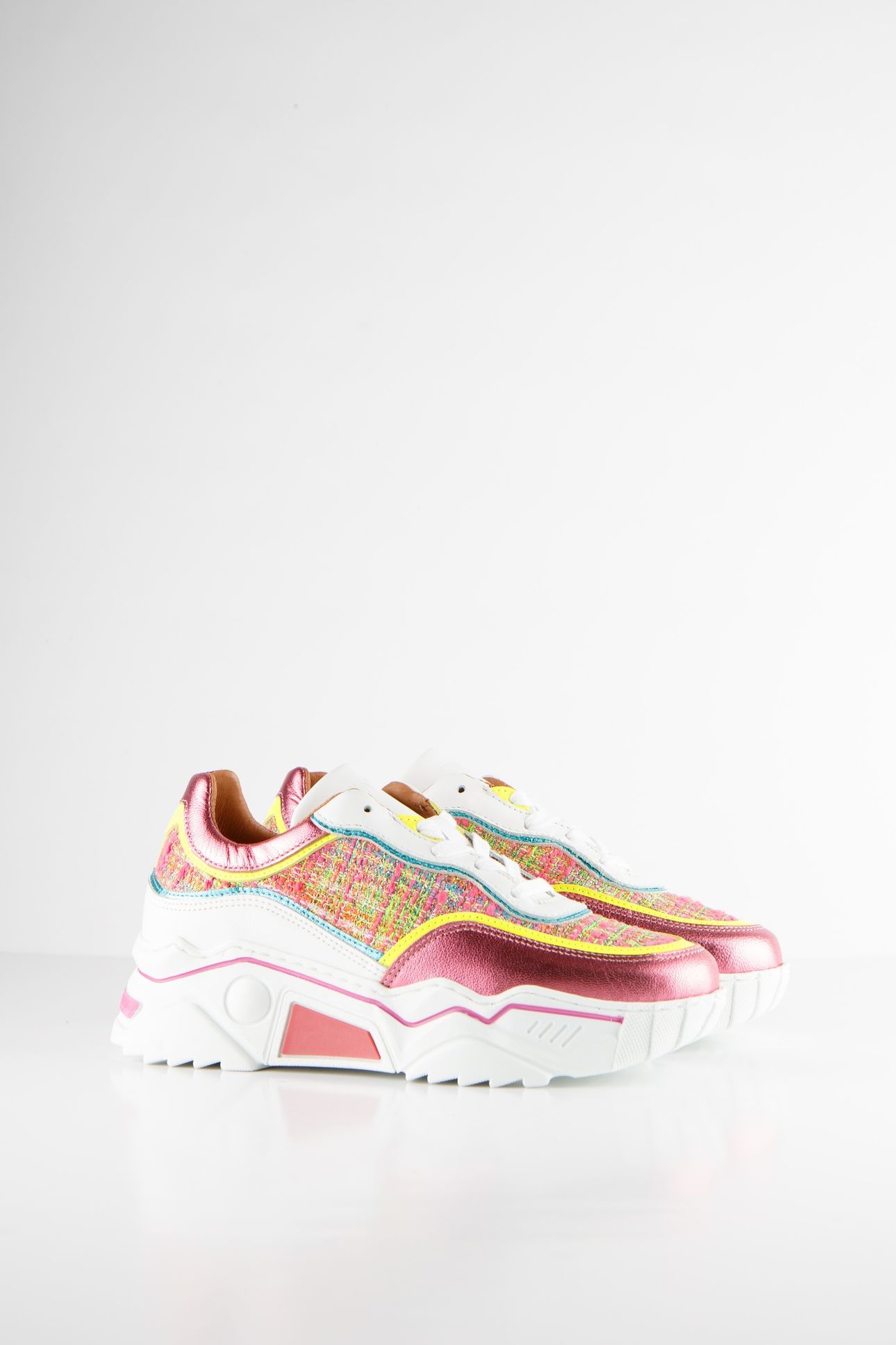 MOON TWEED SNEAKER PINK / YELLOW 4
