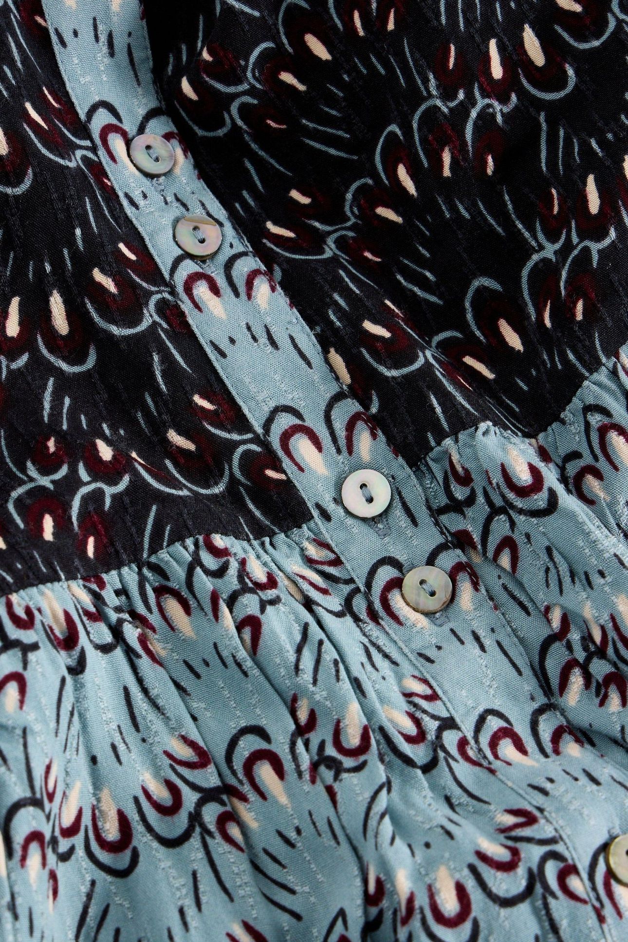 CLEMENTINE MIDI DRESS BLUE MULTI 5