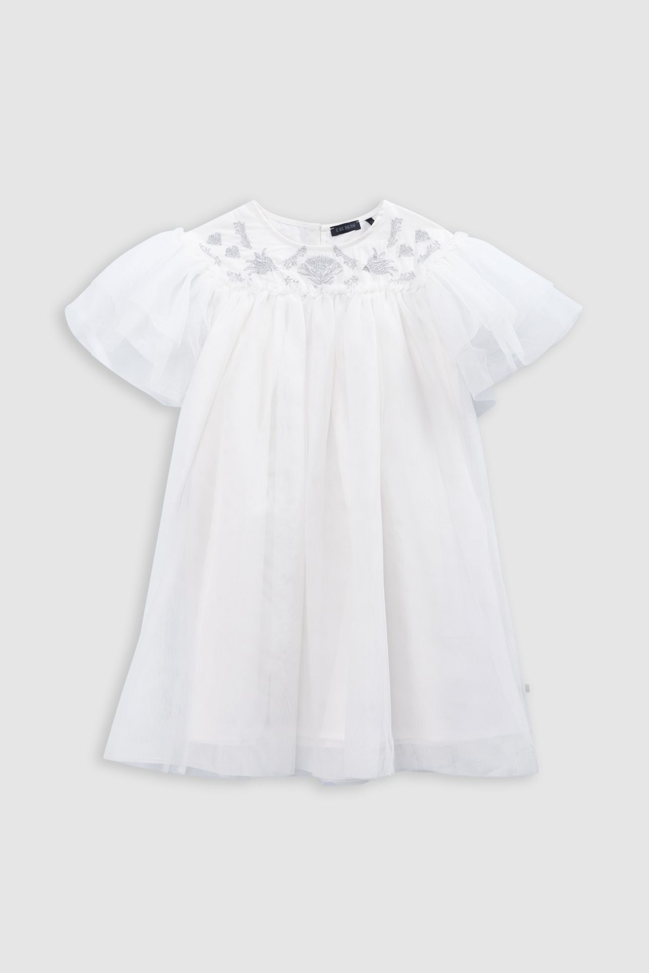 WHITE TULLE DRESS WITH SILVER EMBROIDERY 1