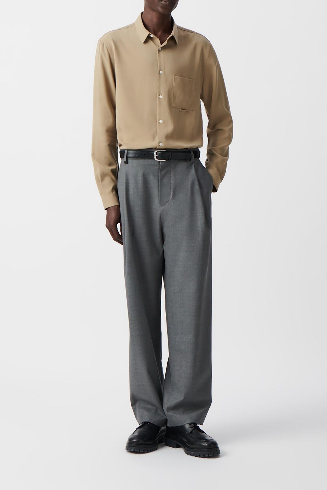 BEIGE LYOCELL® LENZING™ ECOVERO™ REGULAR SHIRT 1