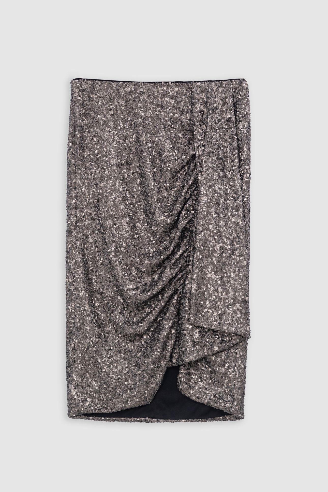 SHORT GREY SKIRT WITH METALLIC SEQUINS 5