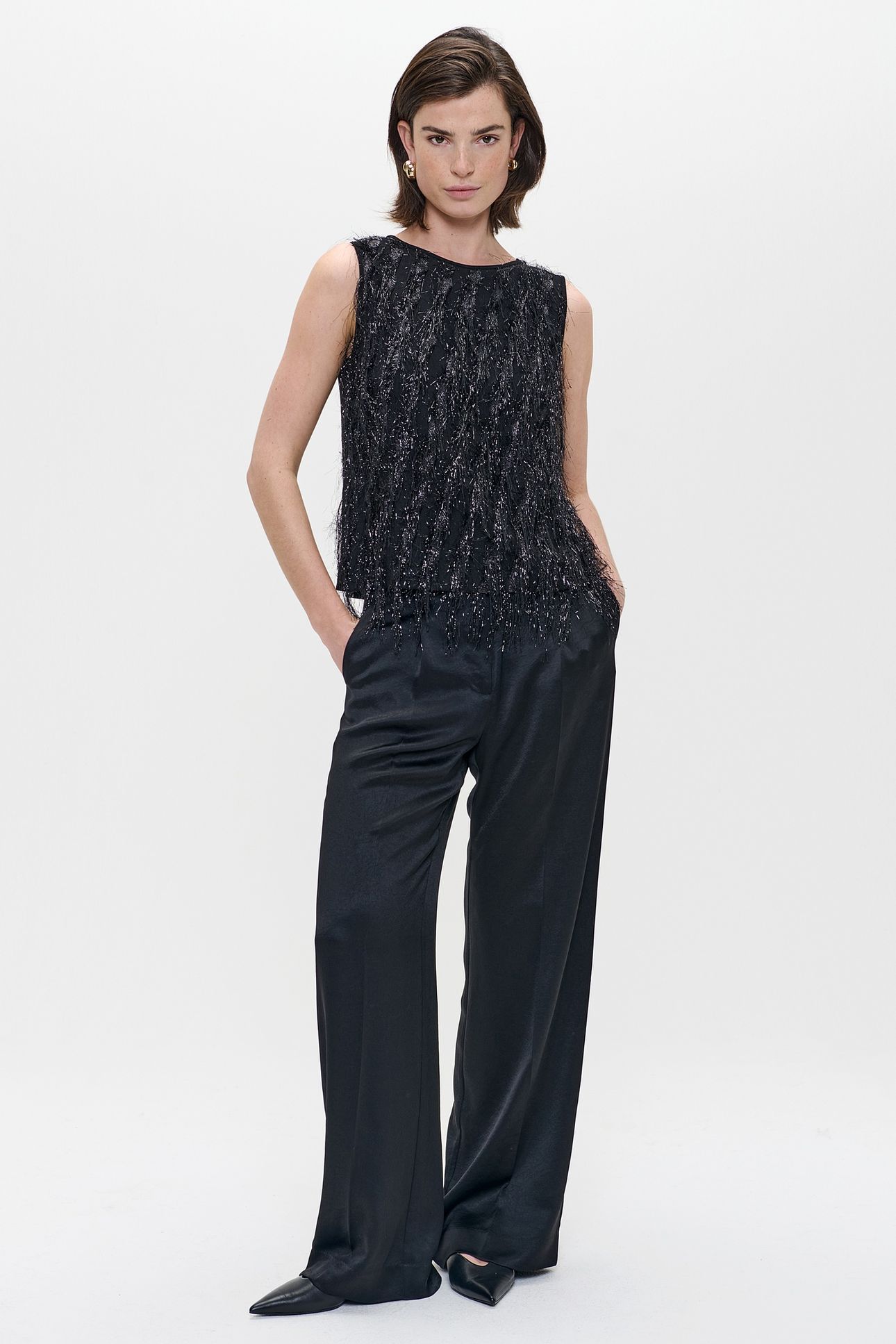 LUREX SLEEVELESS TOP BLACK 3