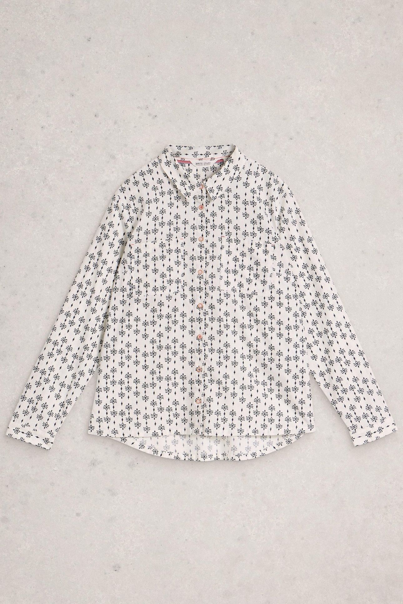 SOPHIE ORGANIC COTTON SHIRT WHITE PRINT 3