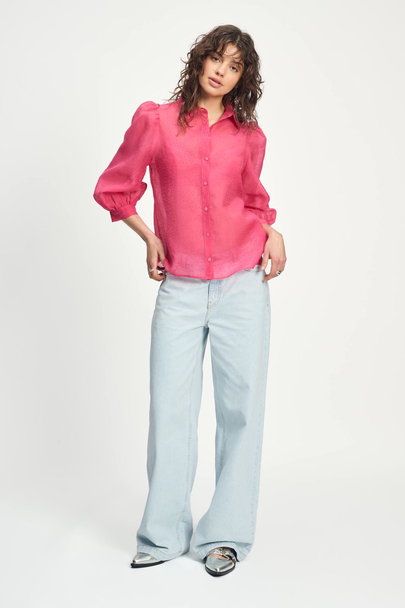BLOUSE - RASPBERRY DOTS PINK 4