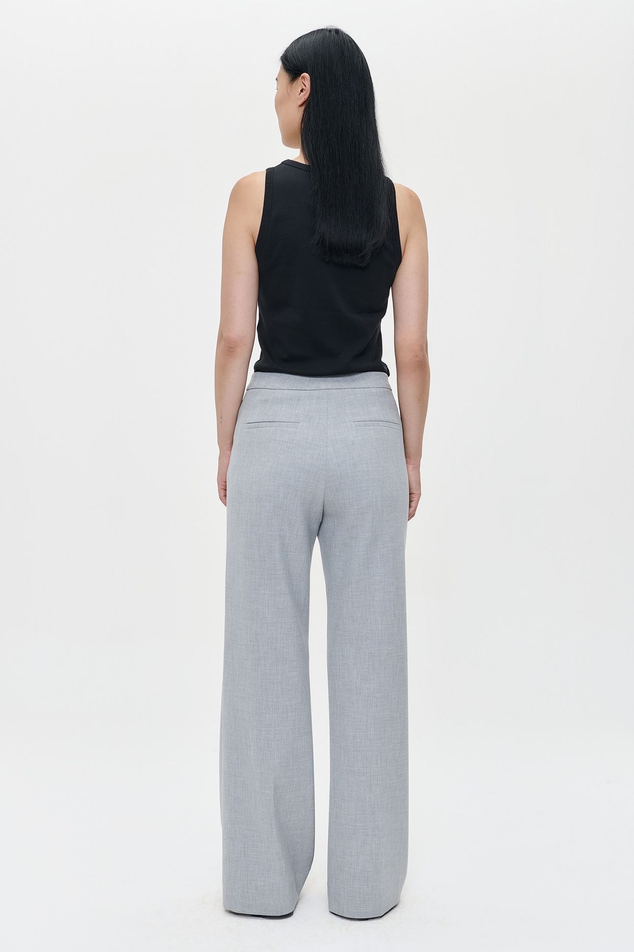 COMPACT STRETCH STELLA PANTS LIGHT GREY MELANGE 3