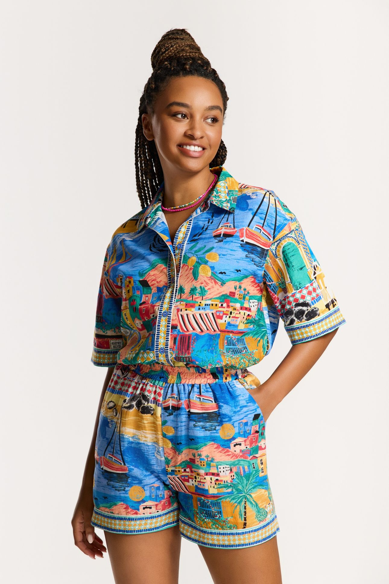 MILLIE SHORTS SHIWI ISLAND MULTI BRIGHT SHIWI ISLAND 5