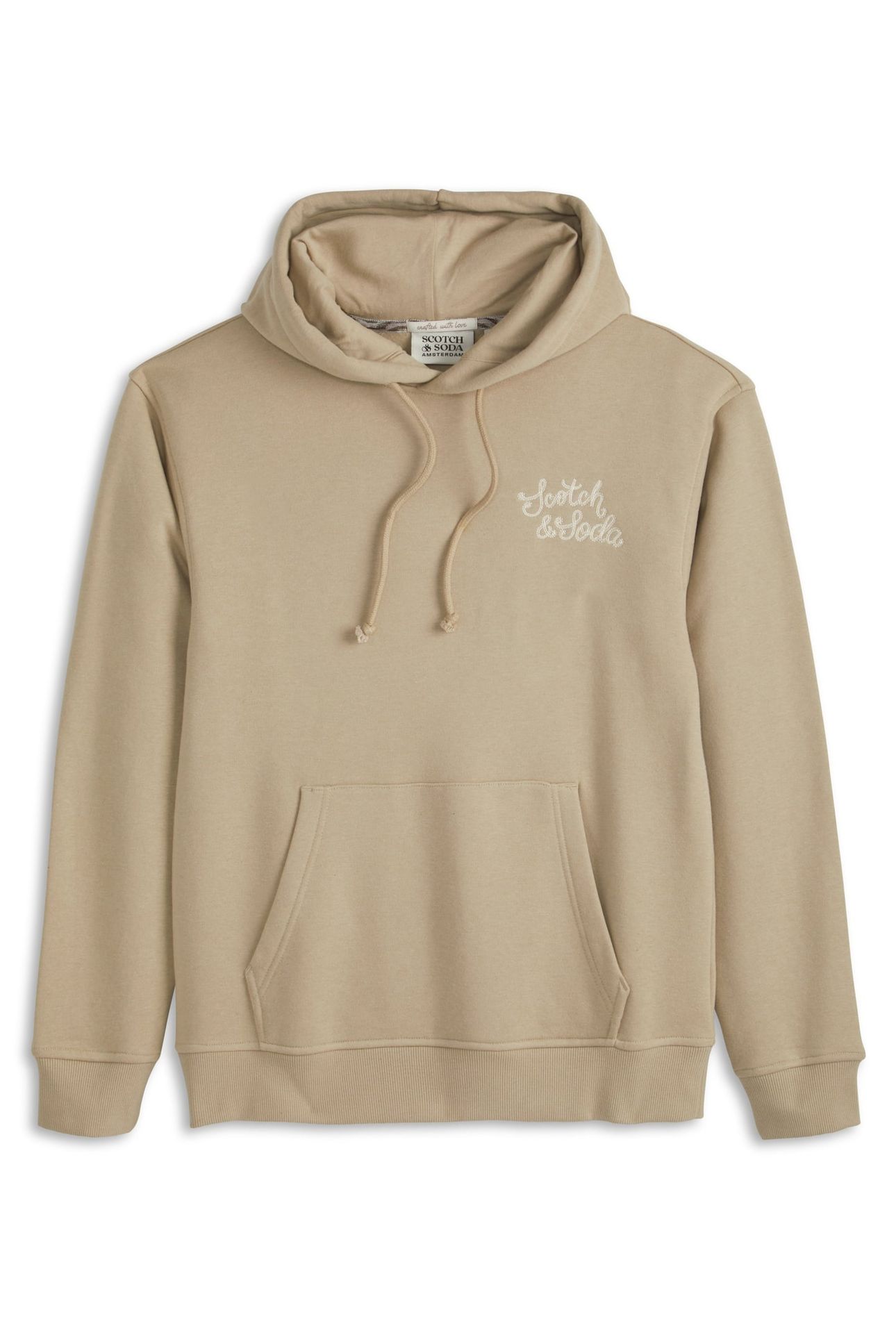 RELAXED FIT FLEECE GRAPHIC HOODIE TAUPE 2