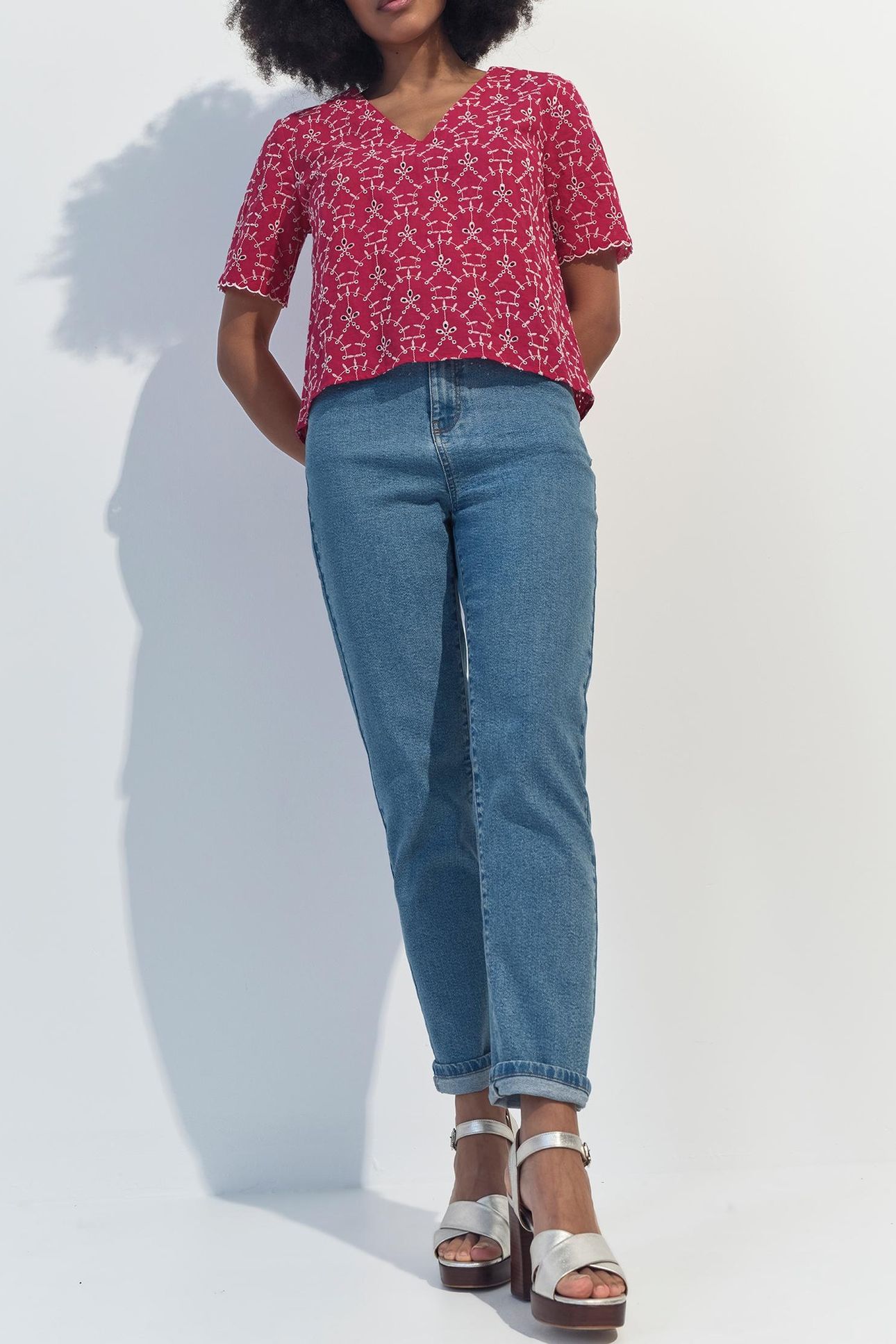 CRUZ - PINK NEO-EMBROIDERY TOP 2