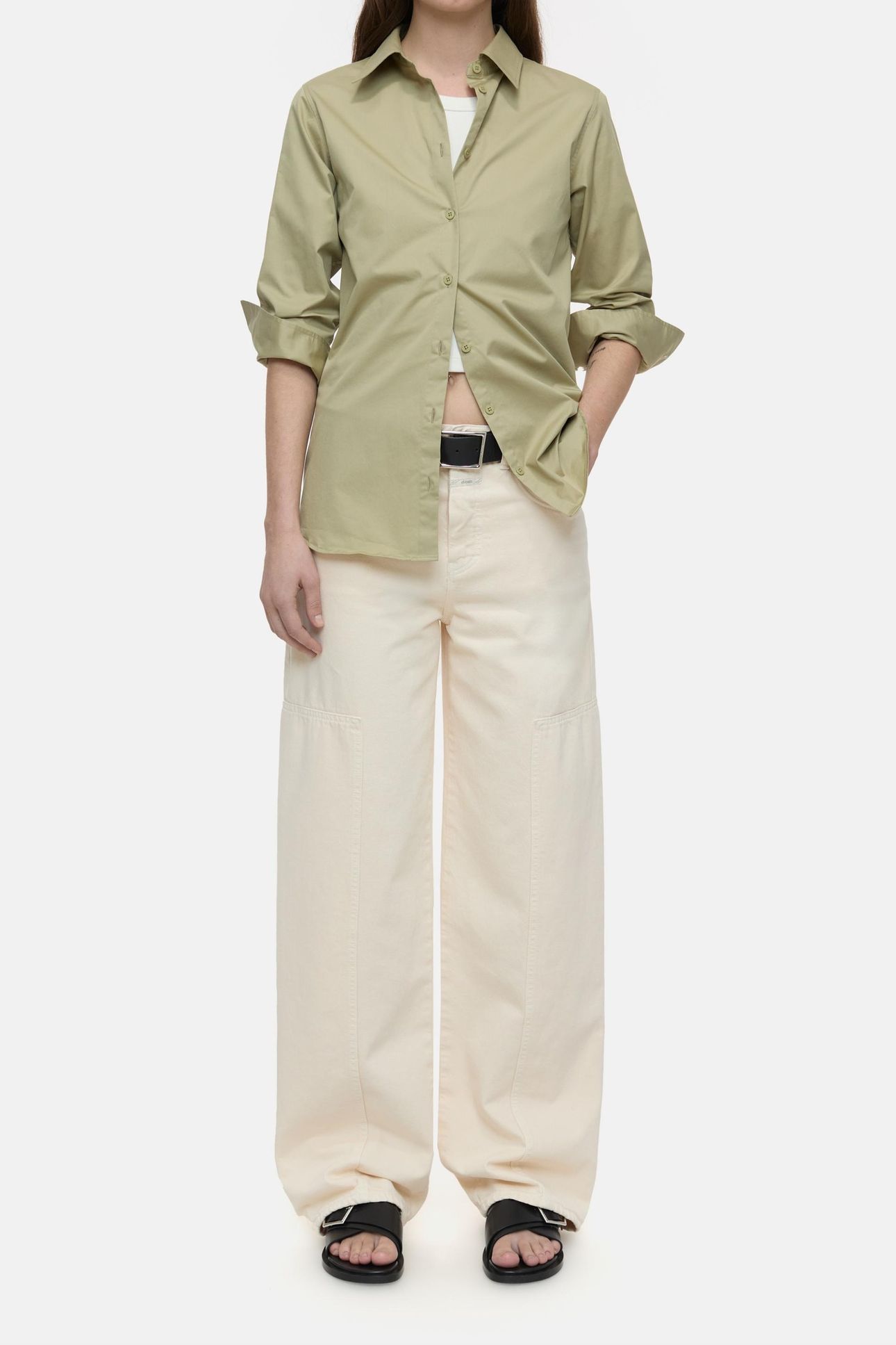 WAISTED SHIRT SHIRTS & BLOUSES SAGE TEA 3