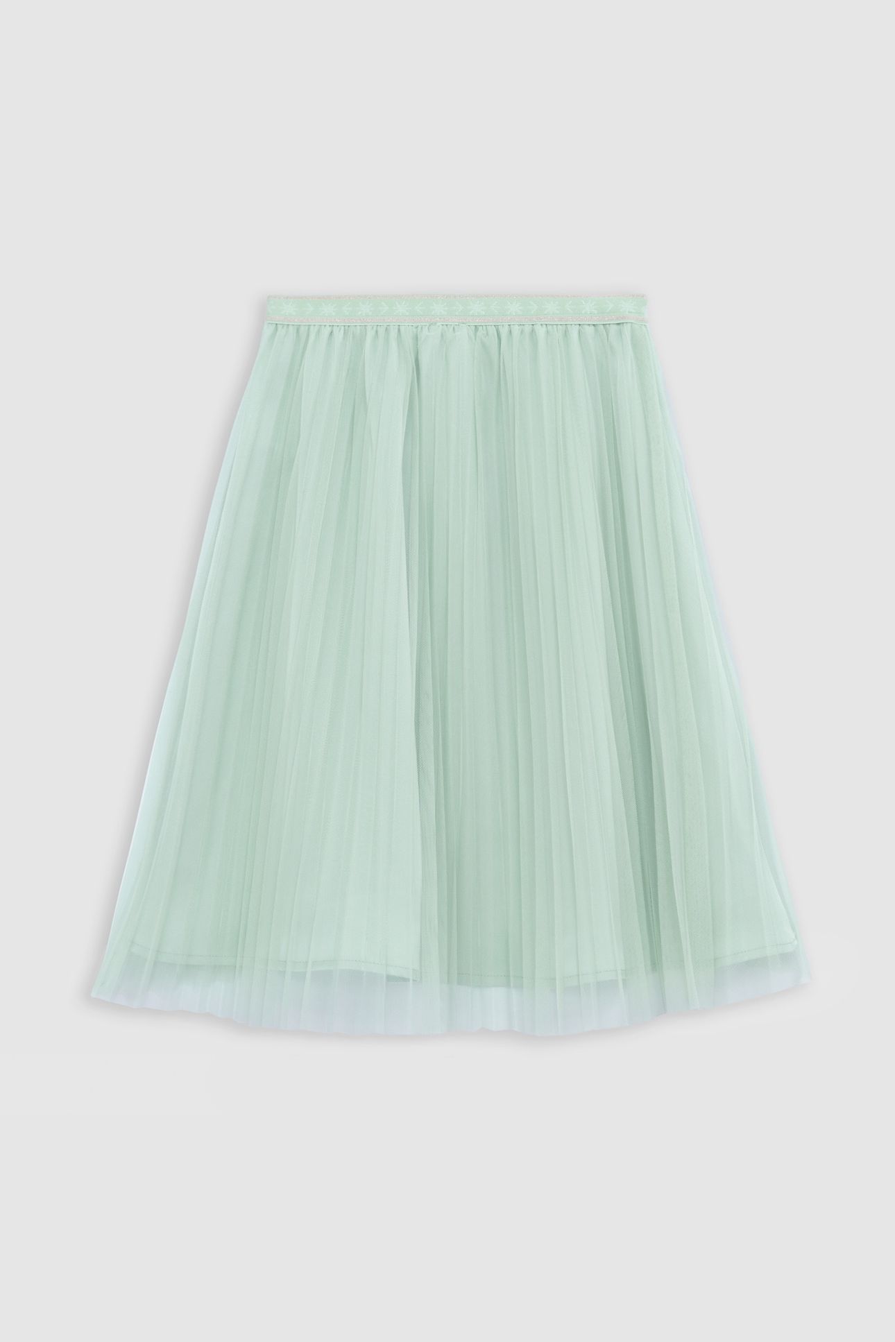 WATER GREEN ASYMMETRICAL PLEATED MIDI SKIRT-TUTU 3