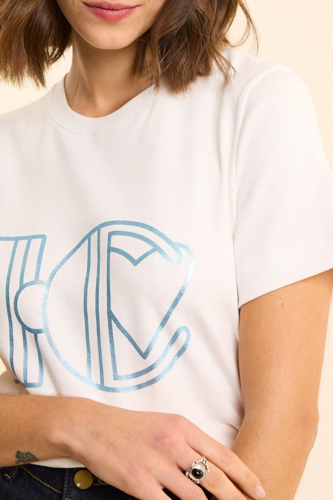 WHITE MAXI MONOGRAM T-SHIRT OFF-WHITE 5